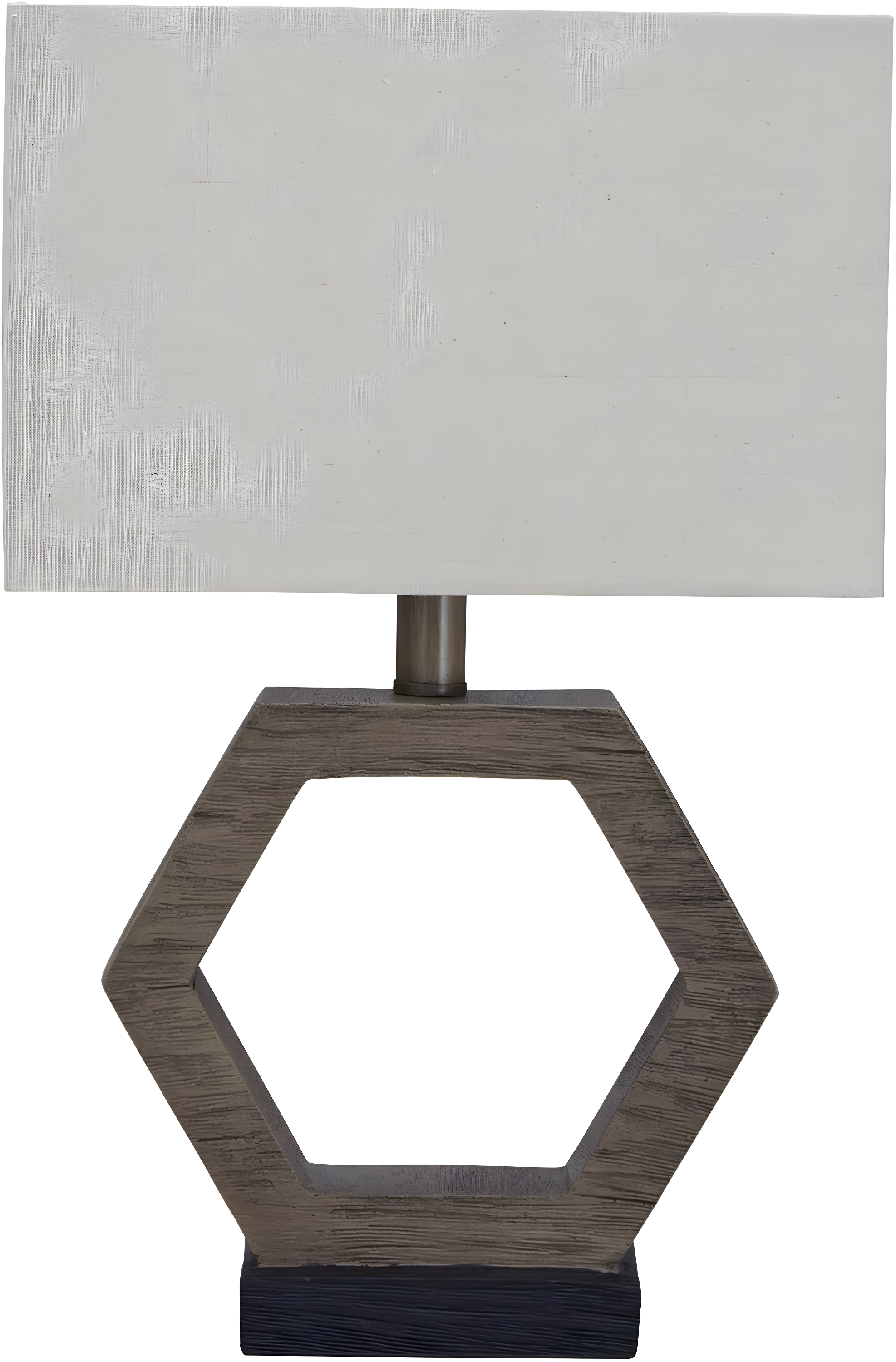 Marilu Table Lamp Gray/Brown - Signature Design by Ashley: Hexagonal Base, Polyester Shade, UL Listed