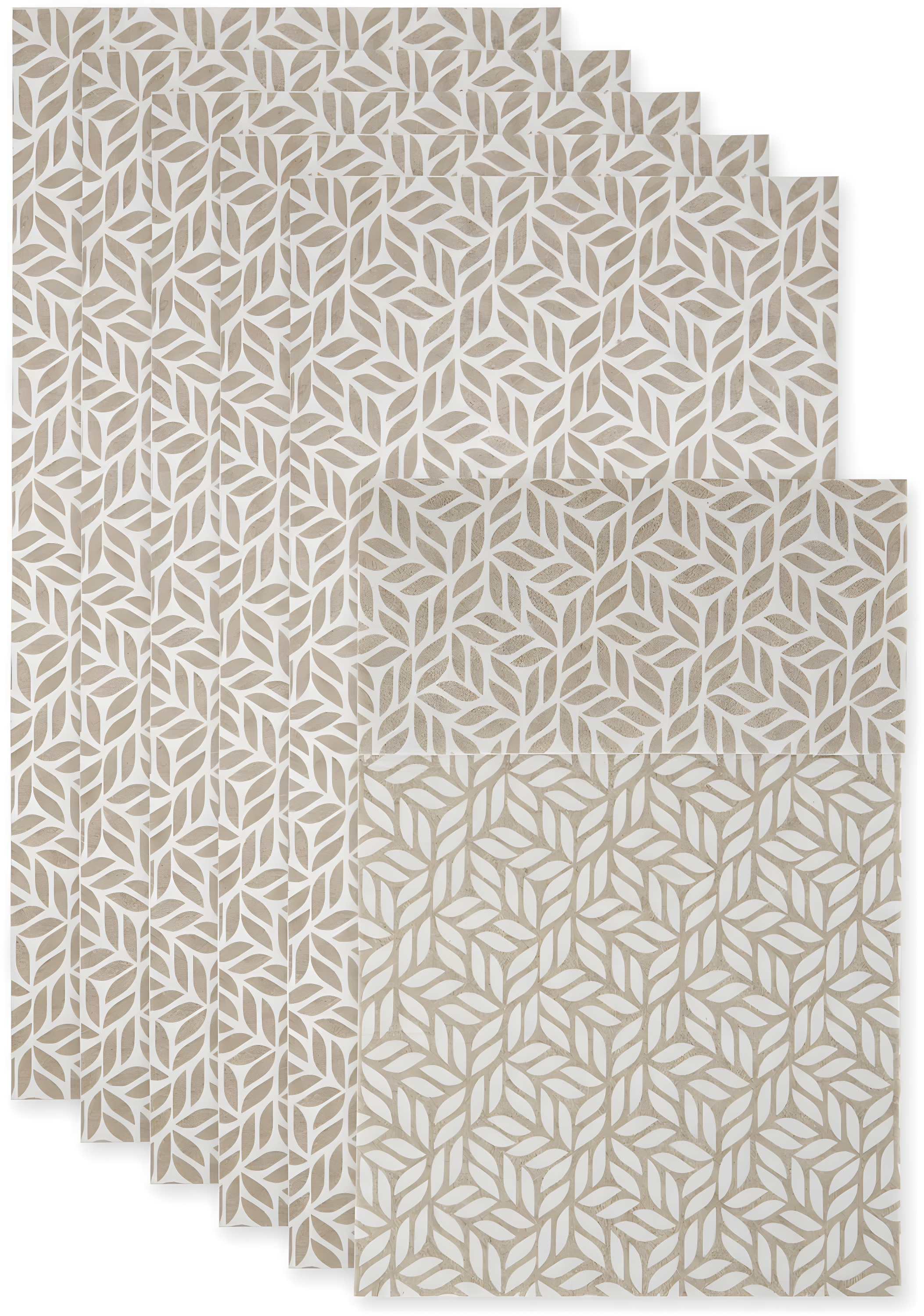 Design Imports Abstract Leaf Print Liner (Set of 6)