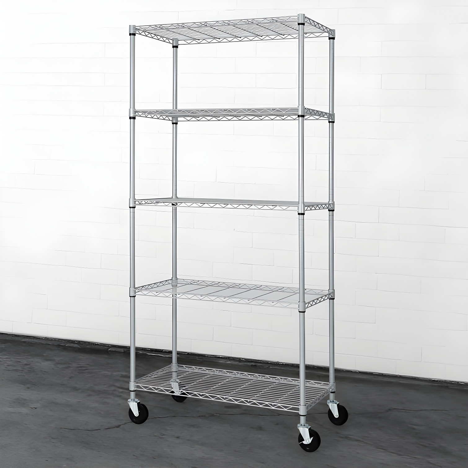 CAPHAUS NSF Commercial Grade Heavy Duty Wire Shelving w/ Wheels, w/ Liner, 36 x 18 x 76 5-Tier