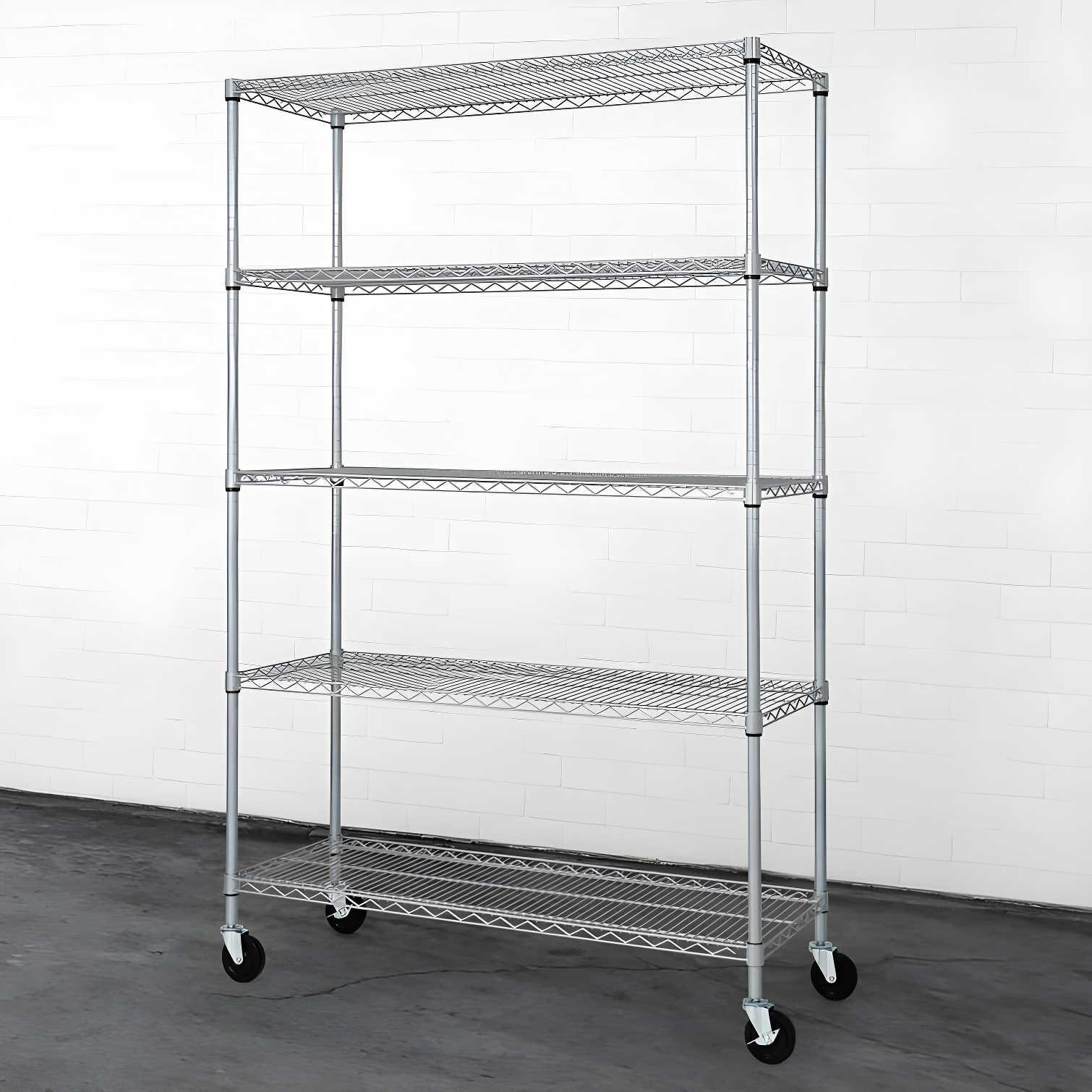 CAPHAUS NSF Commercial Grade Heavy Duty Wire Shelving w/ Wheels, w/ Liner, 36 x 18 x 76 5-Tier