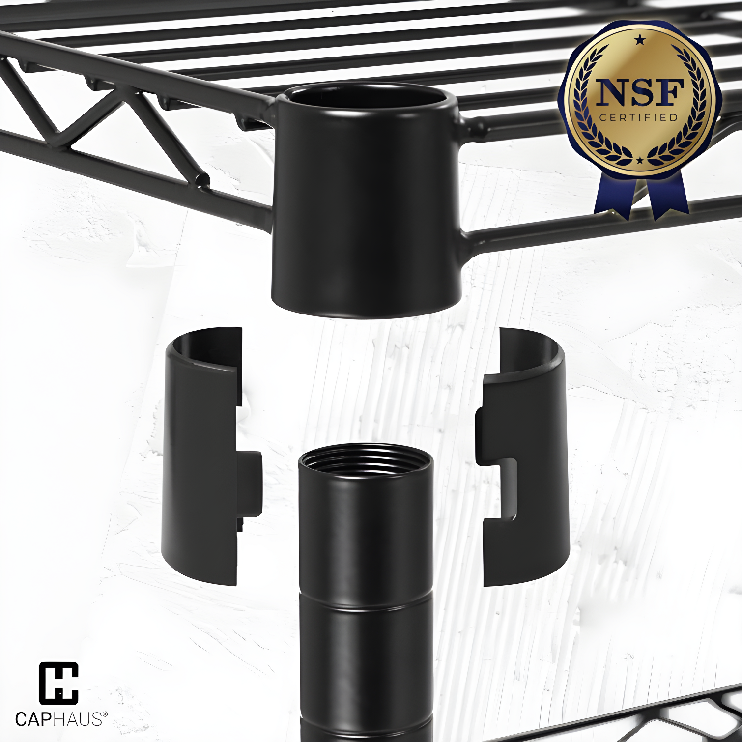 CAPHAUS NSF Commercial Grade Heavy Duty Wire Shelving w/ Wheels, w/ Liner, 36 x 18 x 76 5-Tier