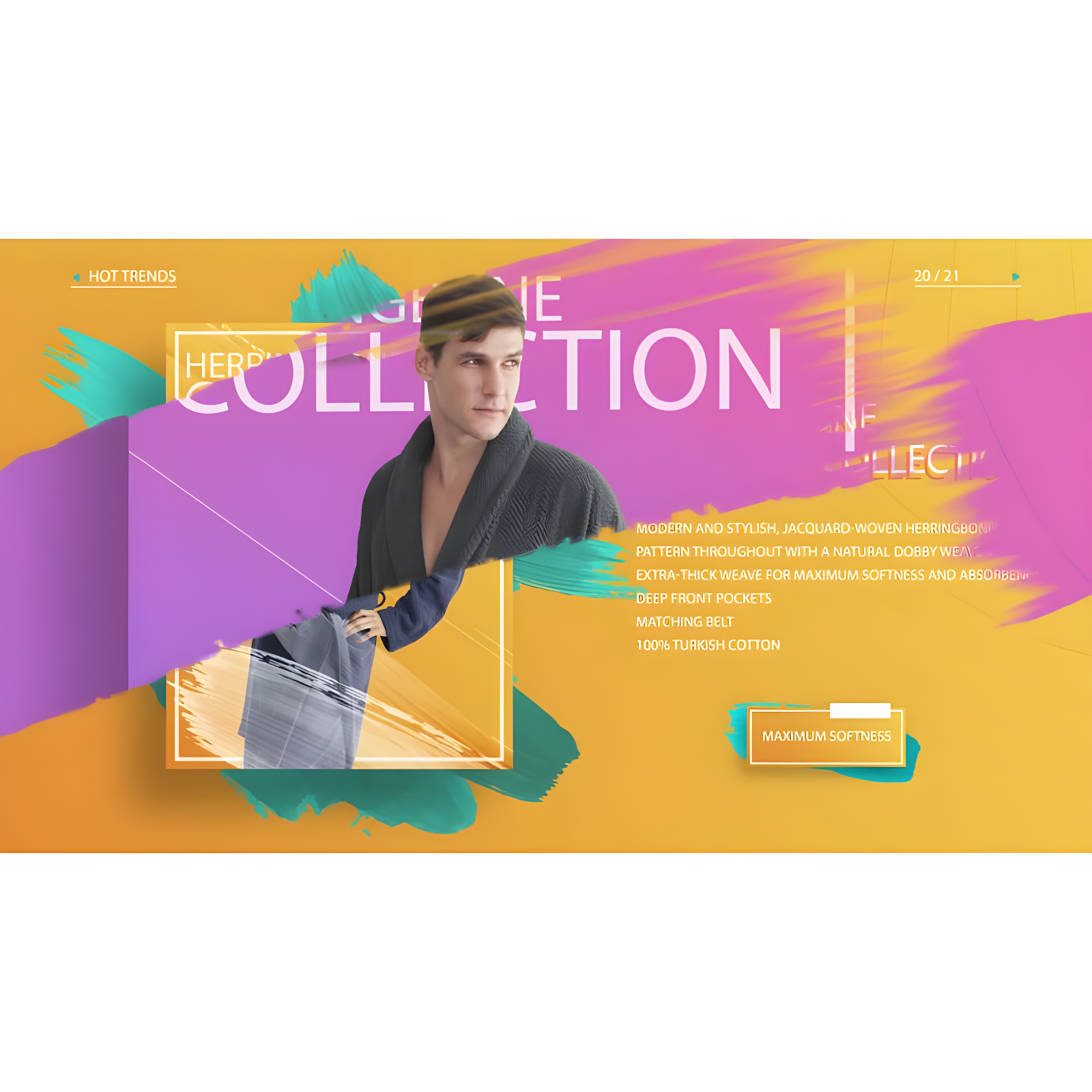 Linum Home Textiles Terry Terry Cloth Bathrobe with Pockets