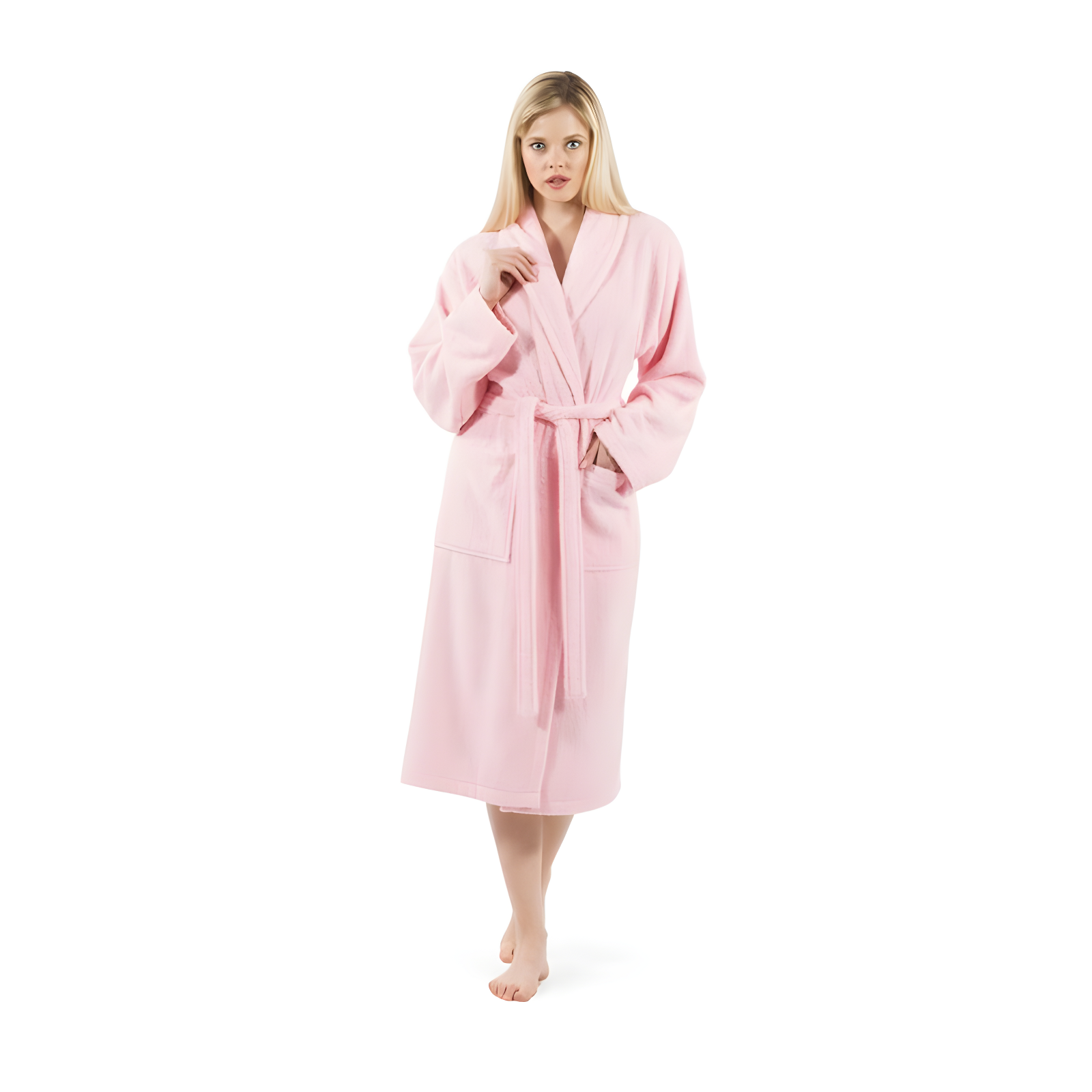 Linum Home Textiles Terry Terry Cloth Bathrobe with Pockets
