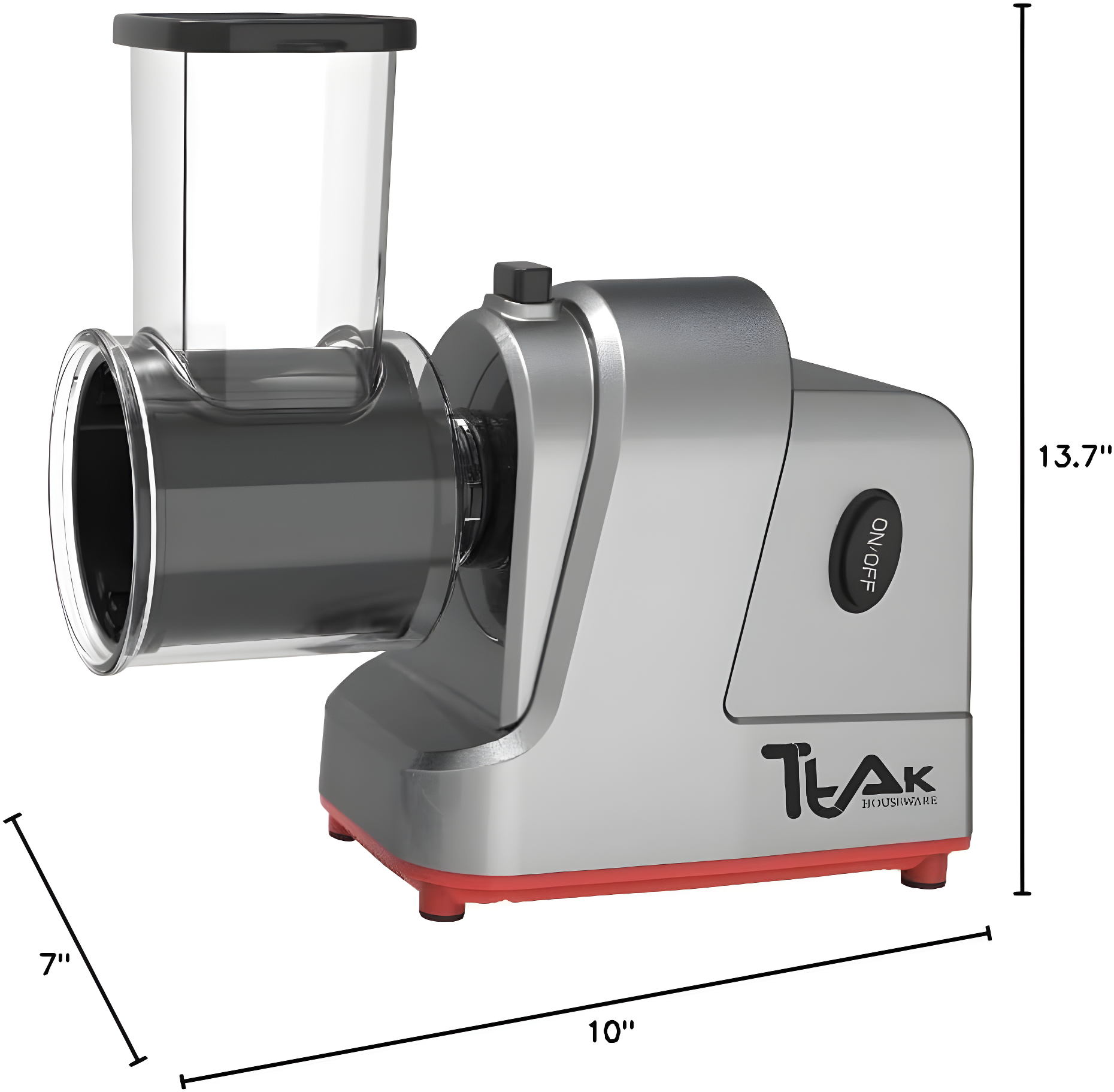 Ttak HOUSEWARE Electric Cheese Grater, 250W Professional Electric Slicer Shredder, One-Touch Control Electric Salad Machine Fruits, Vegetables, Cheeses, Salad Maker 5 Attachments Food Processor