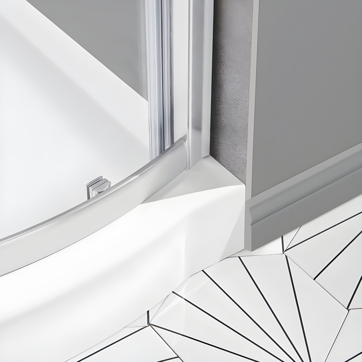 OVE Decors Breeze 35 in. Round Shower Kit w/ Clear, Base