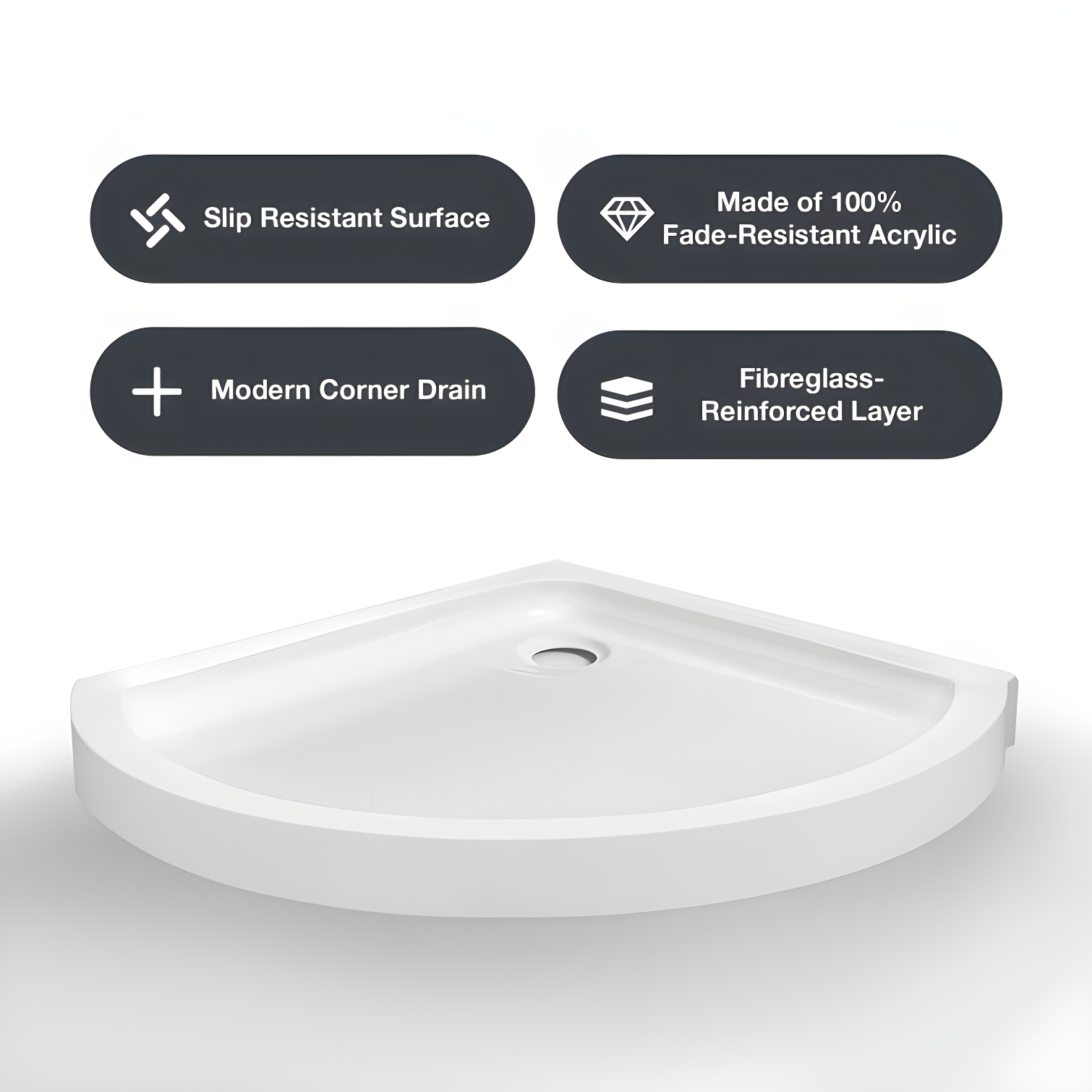 OVE Decors Breeze 35 in. Round Shower Kit w/ Clear, Base