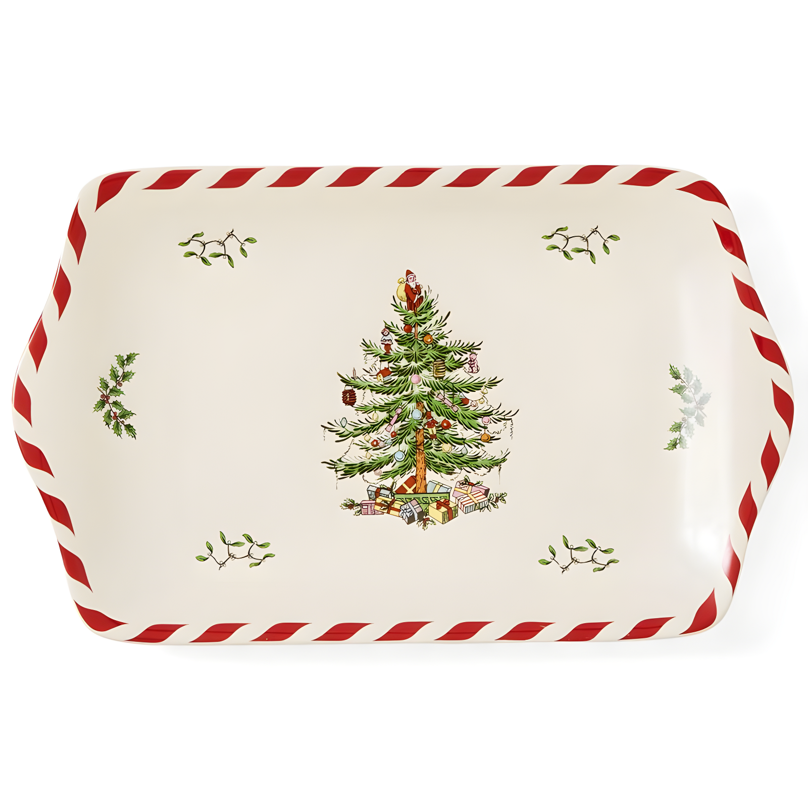 Spode Christmas Tree Peppermint Dessert Tray