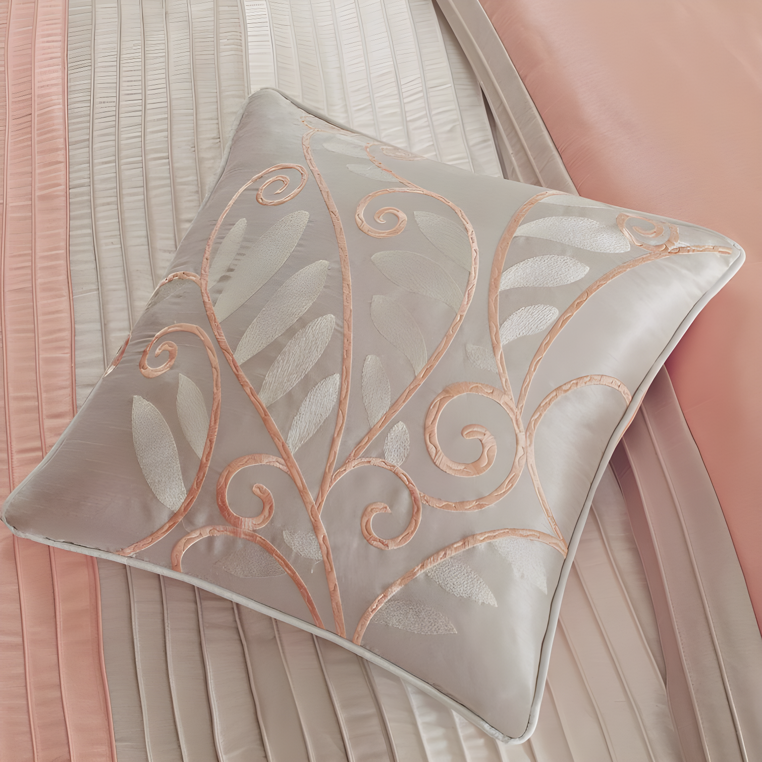 Madison Park Amherst 7 Piece Striped and Pleated Comforter Set