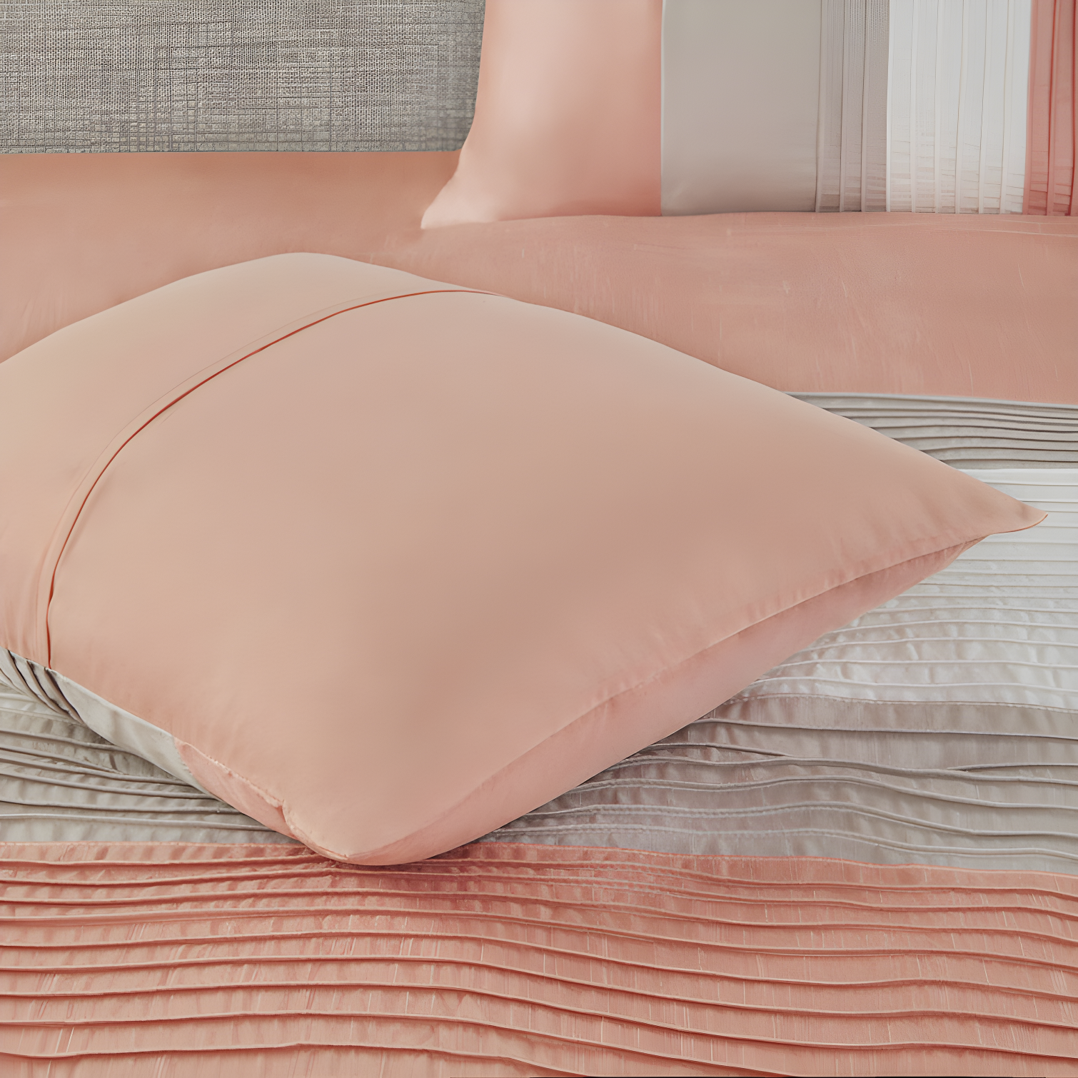 Madison Park Amherst 7 Piece Striped and Pleated Comforter Set