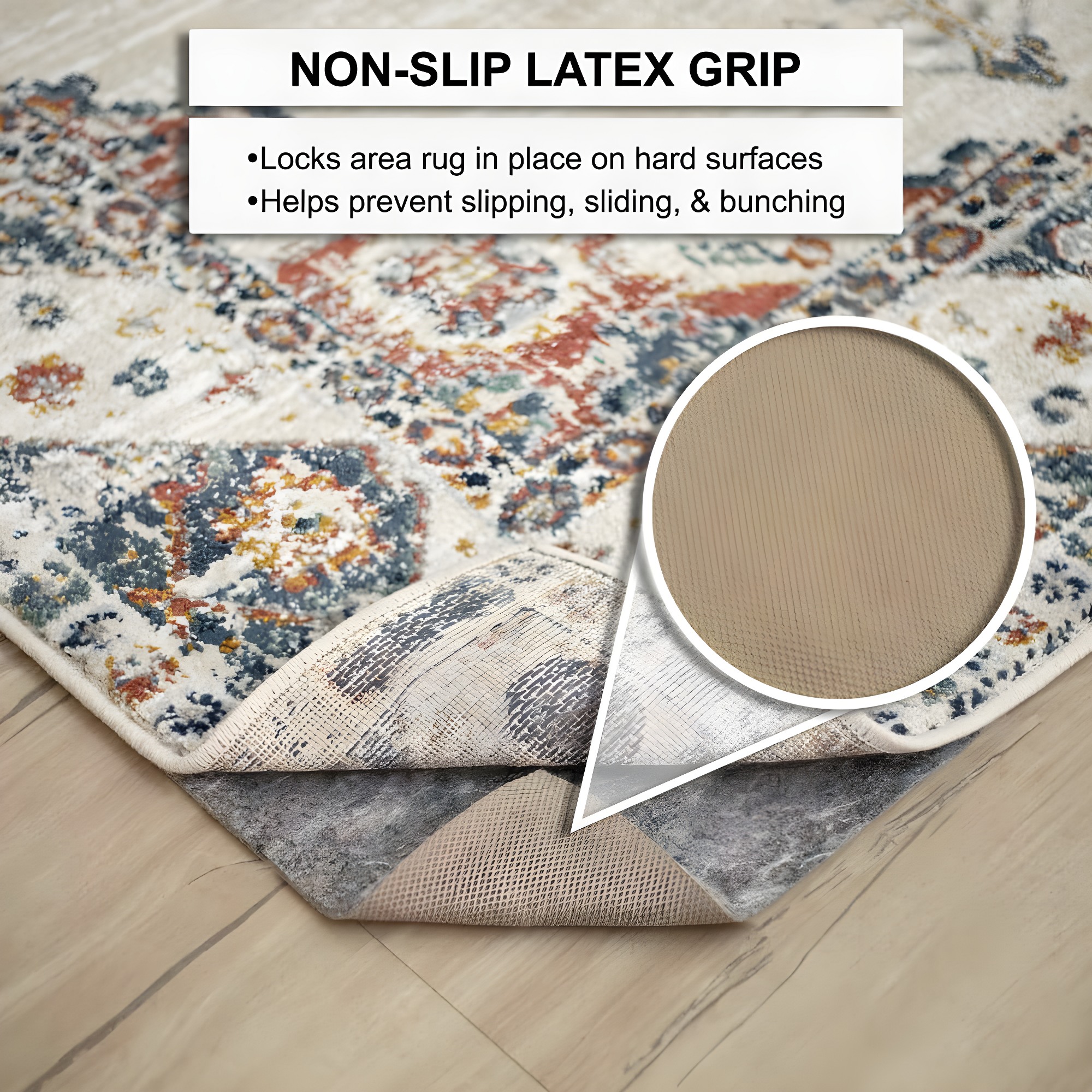 Mohawk 3'x5' Premium Dual Surface Rug Pad Natural: Skid-Resistant, Gray, Rectangle, Polyester, Latex Backing