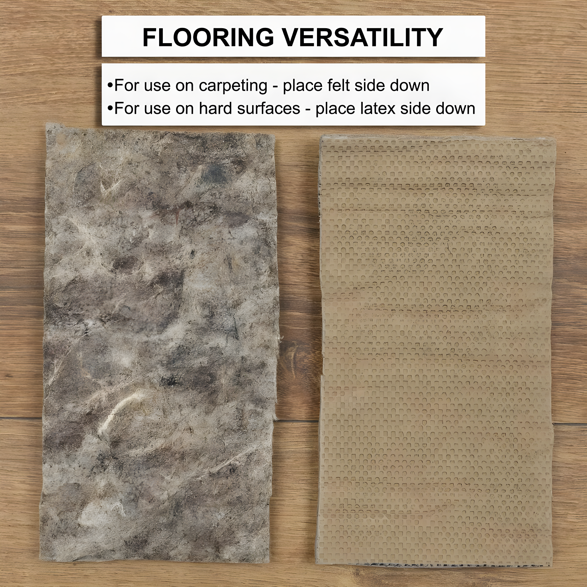 Mohawk 3'x5' Premium Dual Surface Rug Pad Natural: Skid-Resistant, Gray, Rectangle, Polyester, Latex Backing