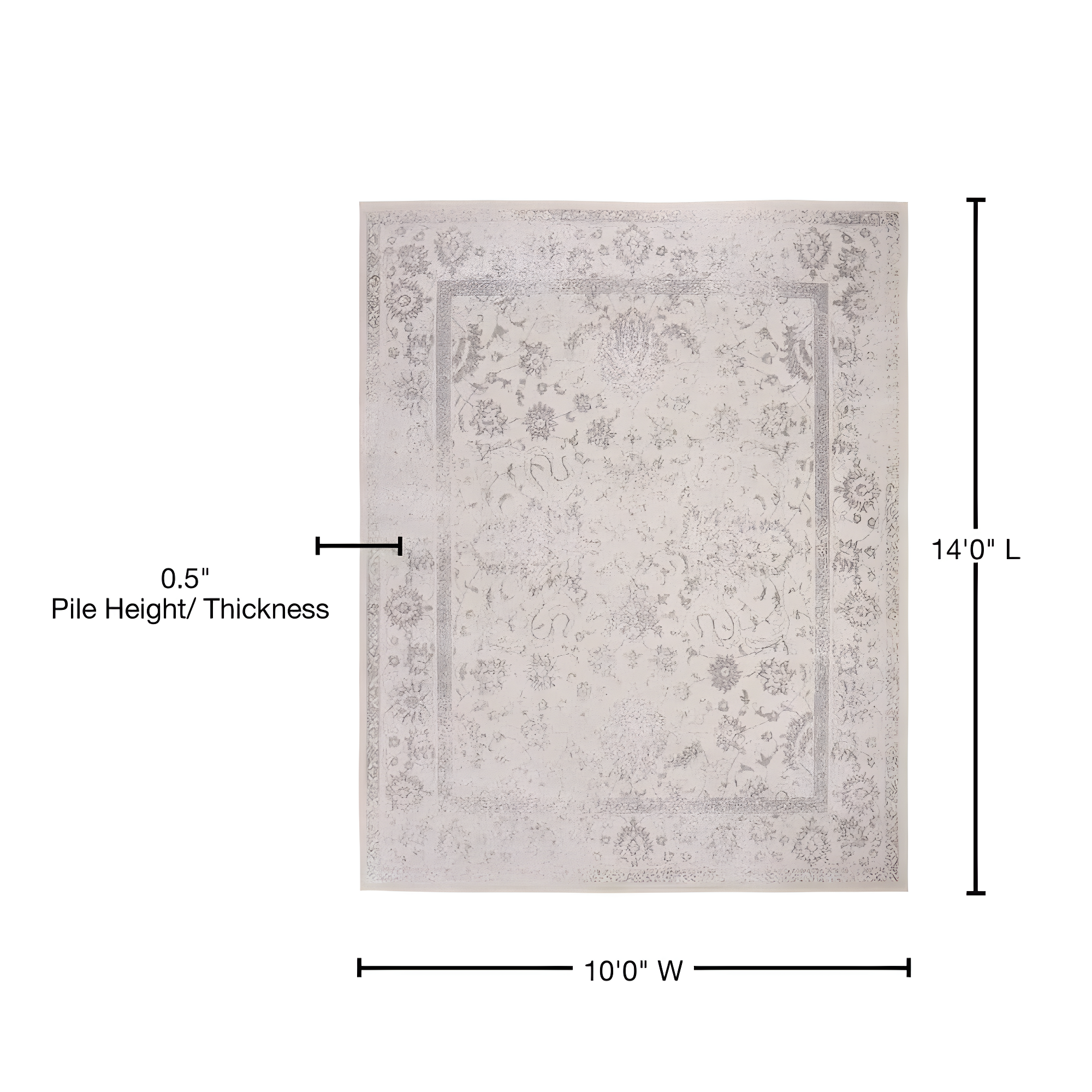 Adirondack ADR109 Machine Made Indoor Area Rug - Ivory/Silver - 10'x14' - Safavieh