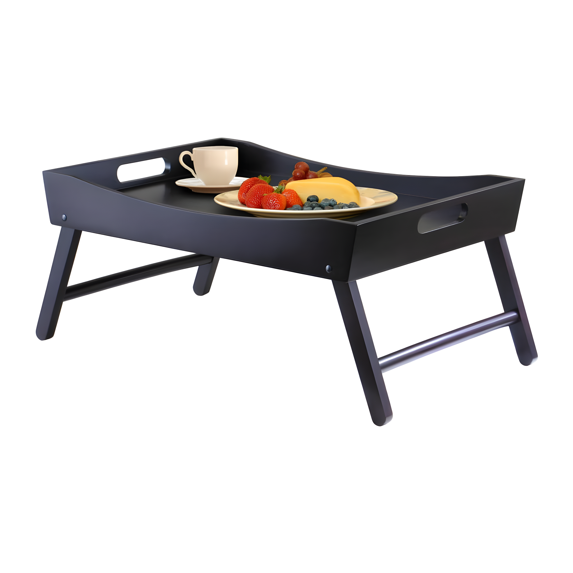 Winsome Benito Breakfast Tray in Espresso Finish: Wood Composite Bed & Serving Tray, Rectangle, 24.41" x 14.96"