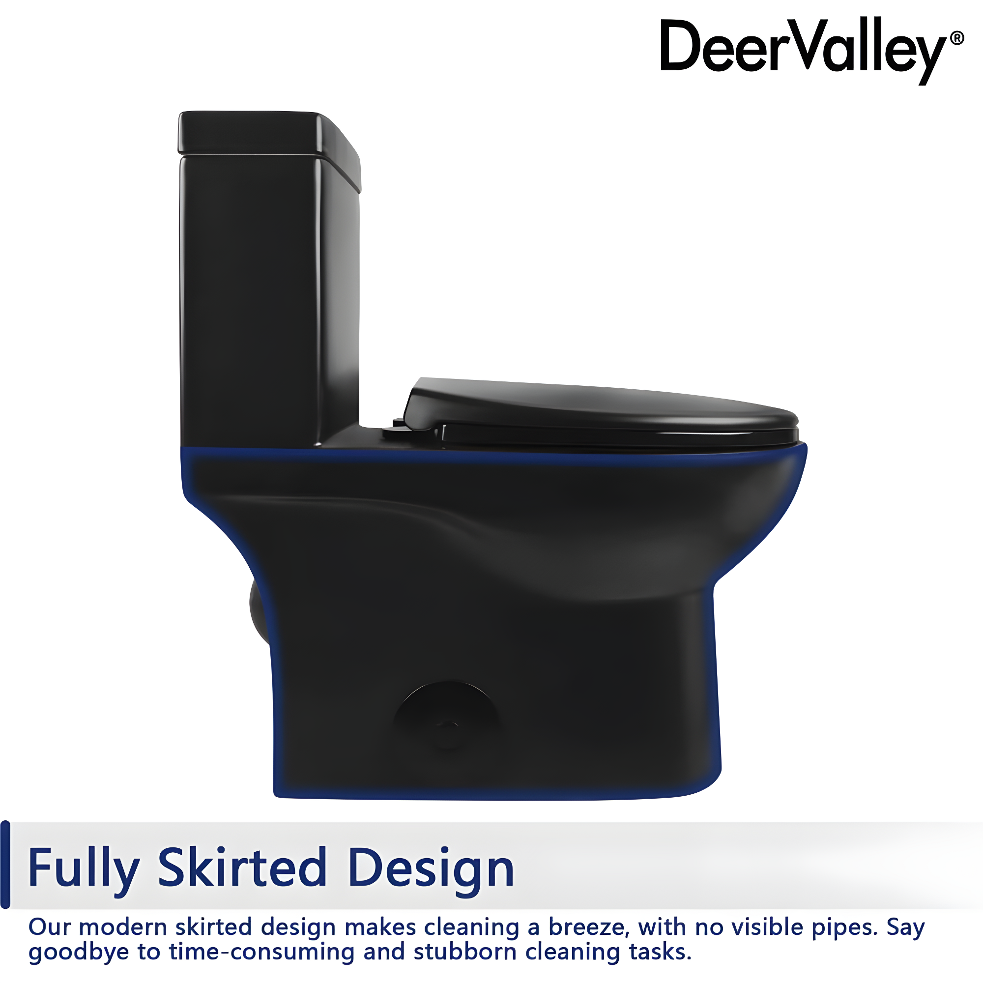 Ally Dual-Flush Elongated One-Piece Toilet with Glazed Surface Modern Toilet with Comfort Seat Height(Seat Included)