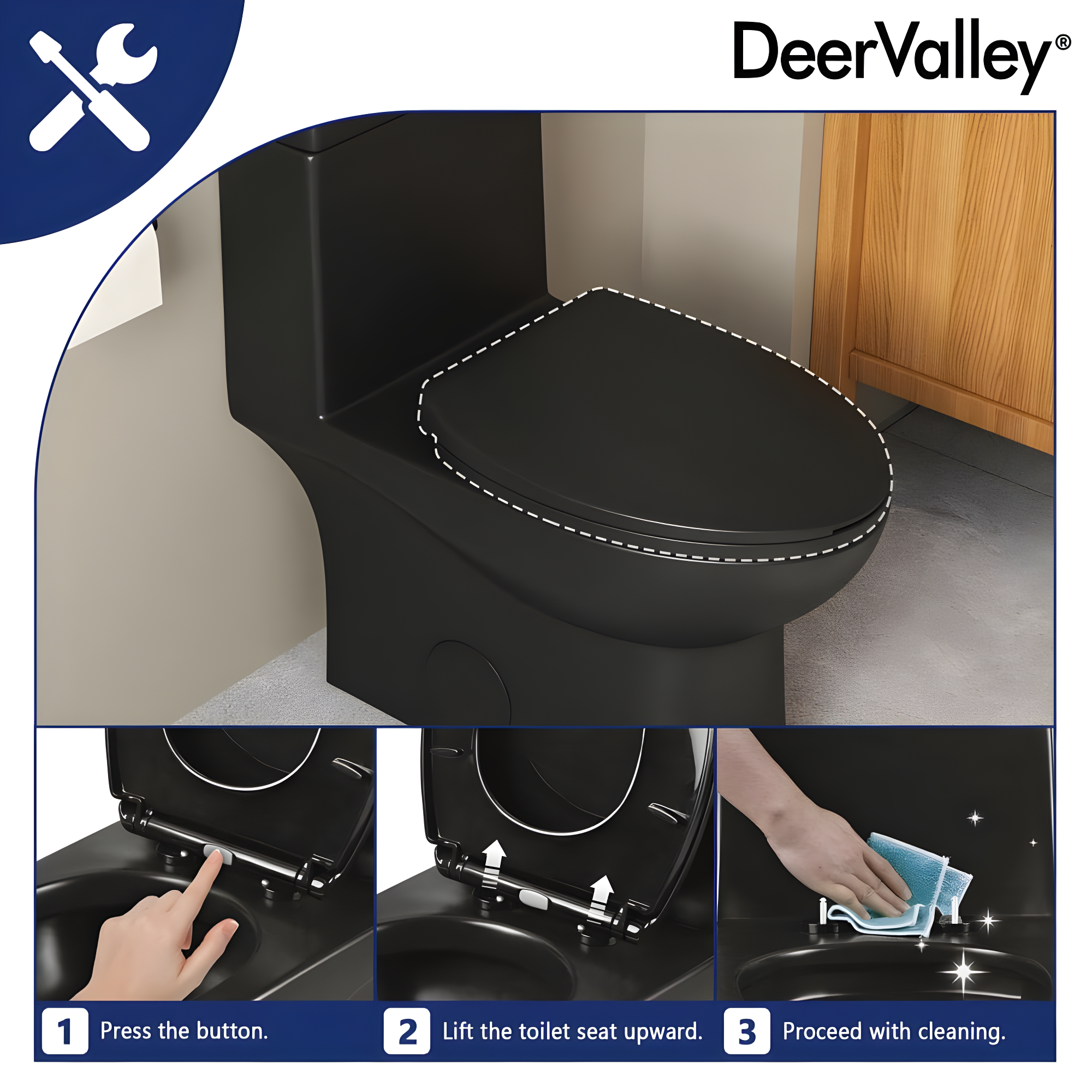 Ally Dual-Flush Elongated One-Piece Toilet with Glazed Surface Modern Toilet with Comfort Seat Height(Seat Included)