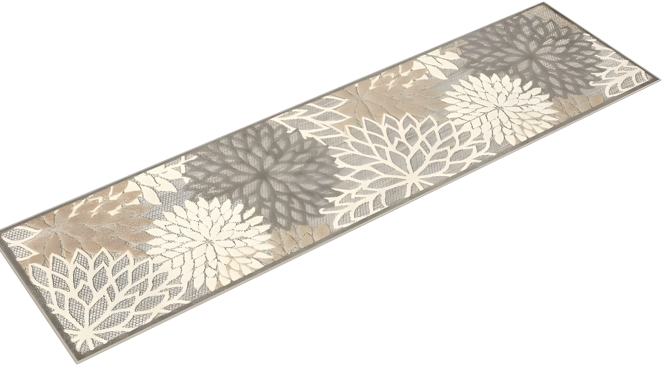 Nourison Aloha Floral Bloom Flatweave High-Low Indoor Outdoor Runner Rug Natural 2' x 6'
