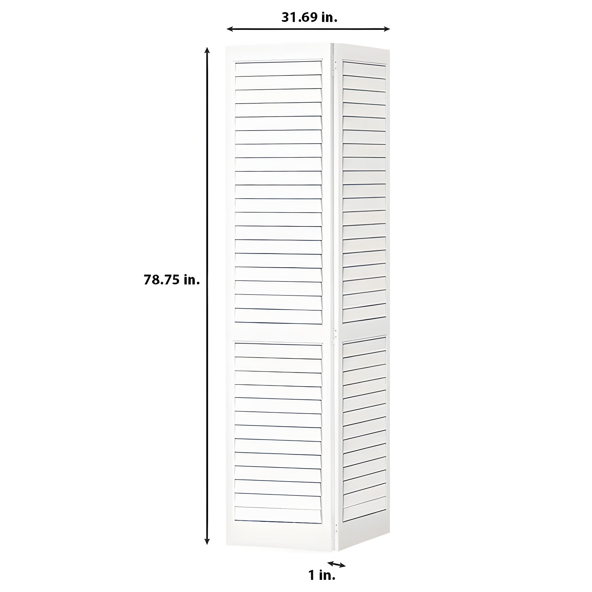 Kimberly Bay Louvered Wood Painted Plantation Bi-Fold Door