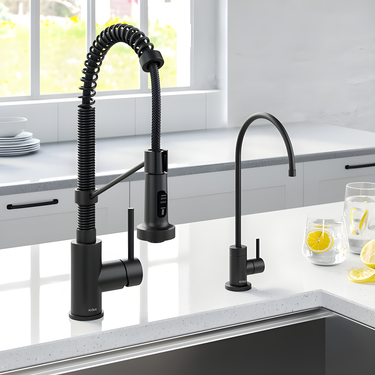 KRAUS Bolden Commercial Style 2-Function Single Handle Pull Down Kitchen Faucet