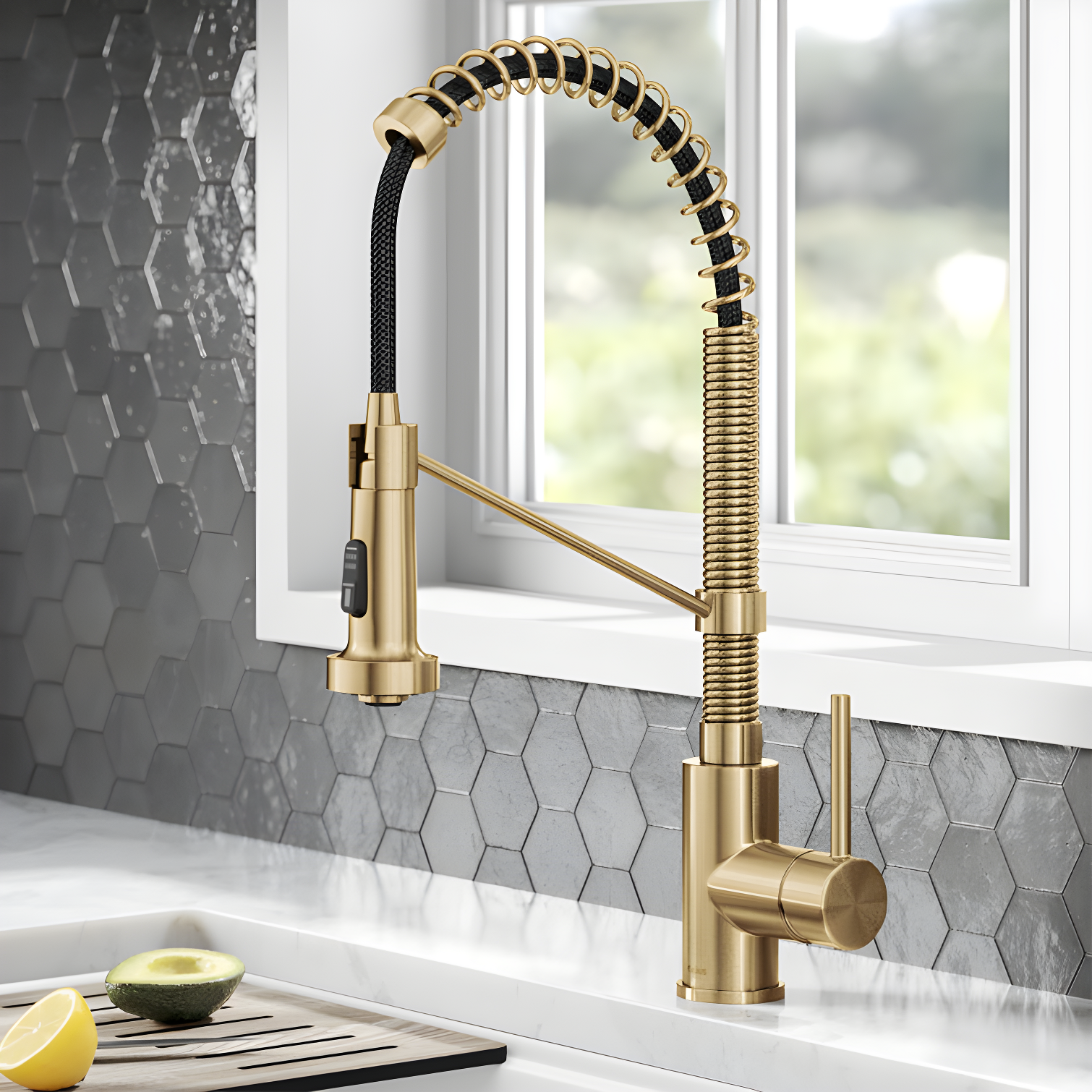 KRAUS Bolden Commercial Style 2-Function Single Handle Pull Down Kitchen Faucet