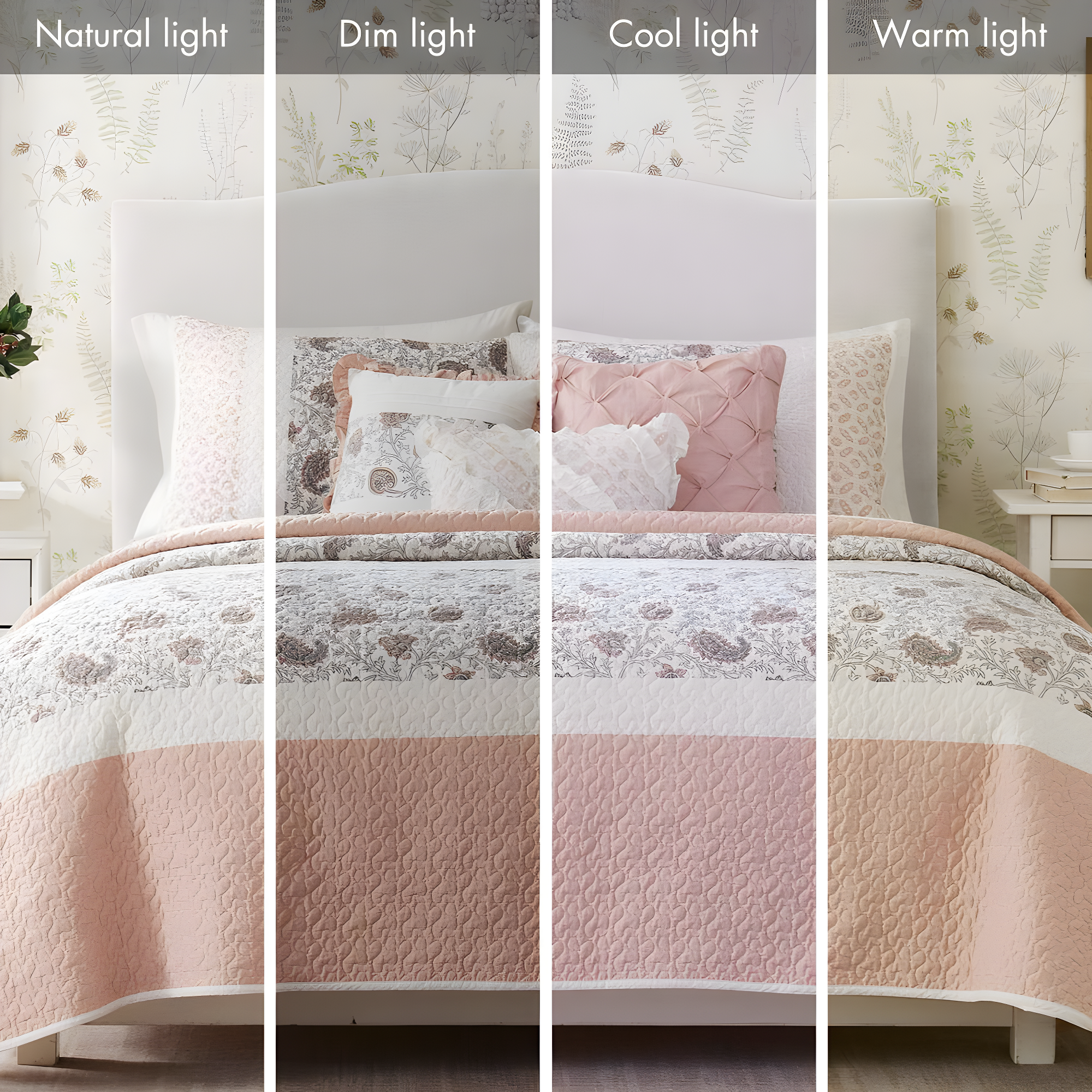 Madison Park Dawn 6 Piece Cotton Percale Quilt Set with Throw Pillows