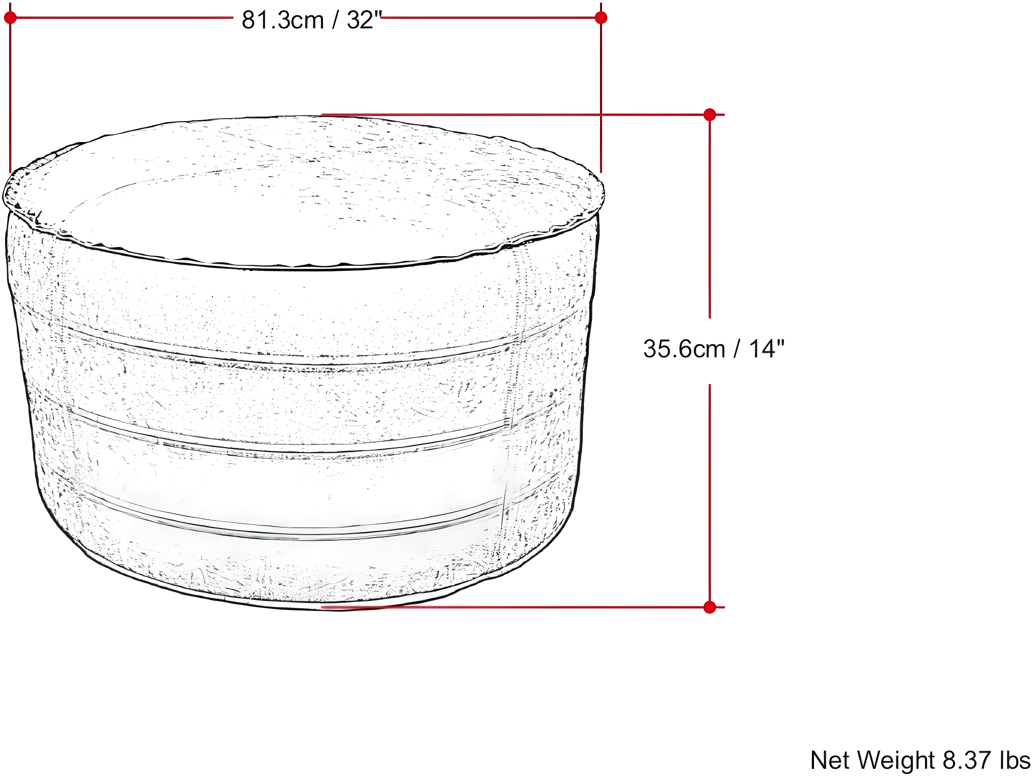 Simpli Home Brody Faux Leather Pouf