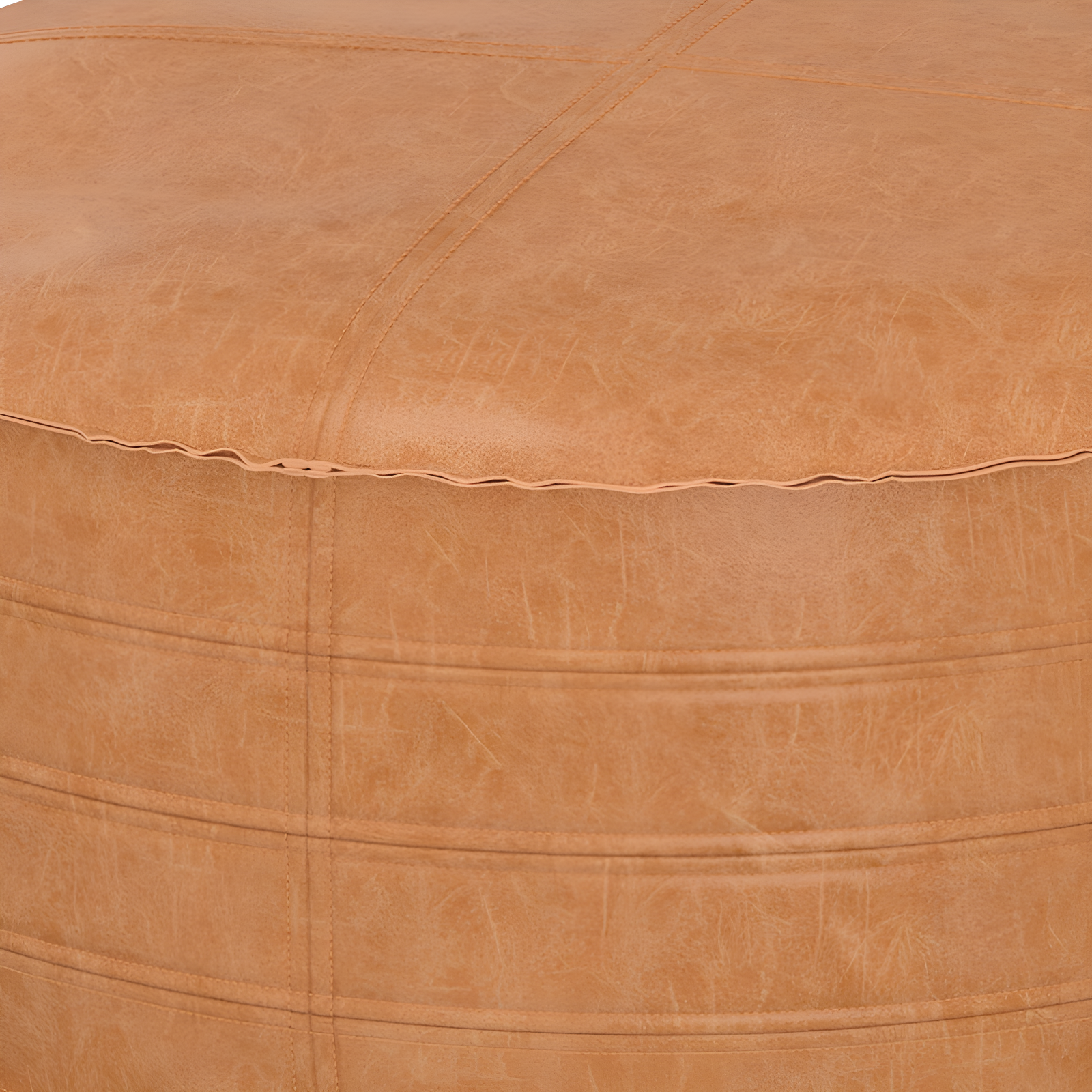 Simpli Home Brody Faux Leather Pouf