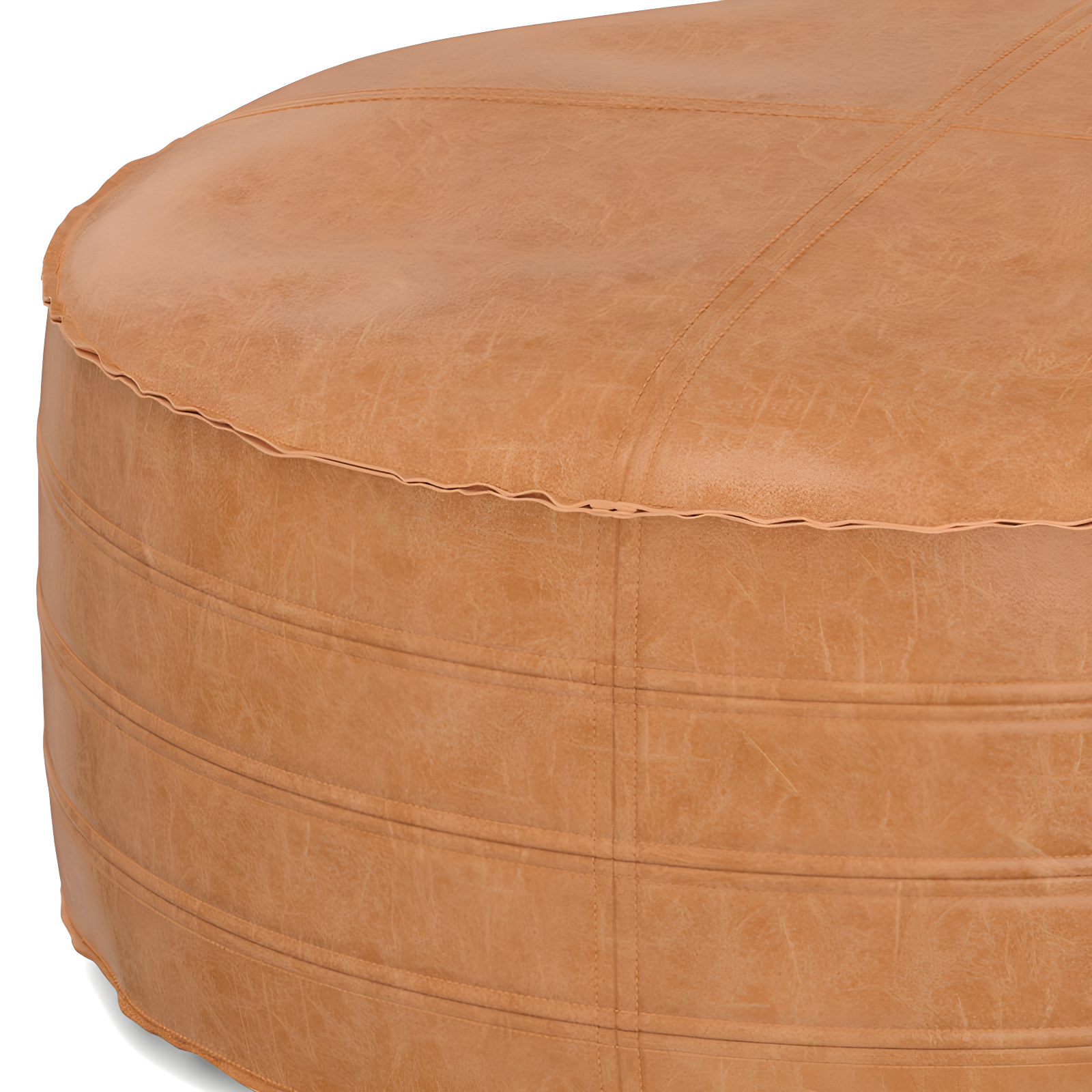 Simpli Home Brody Faux Leather Pouf