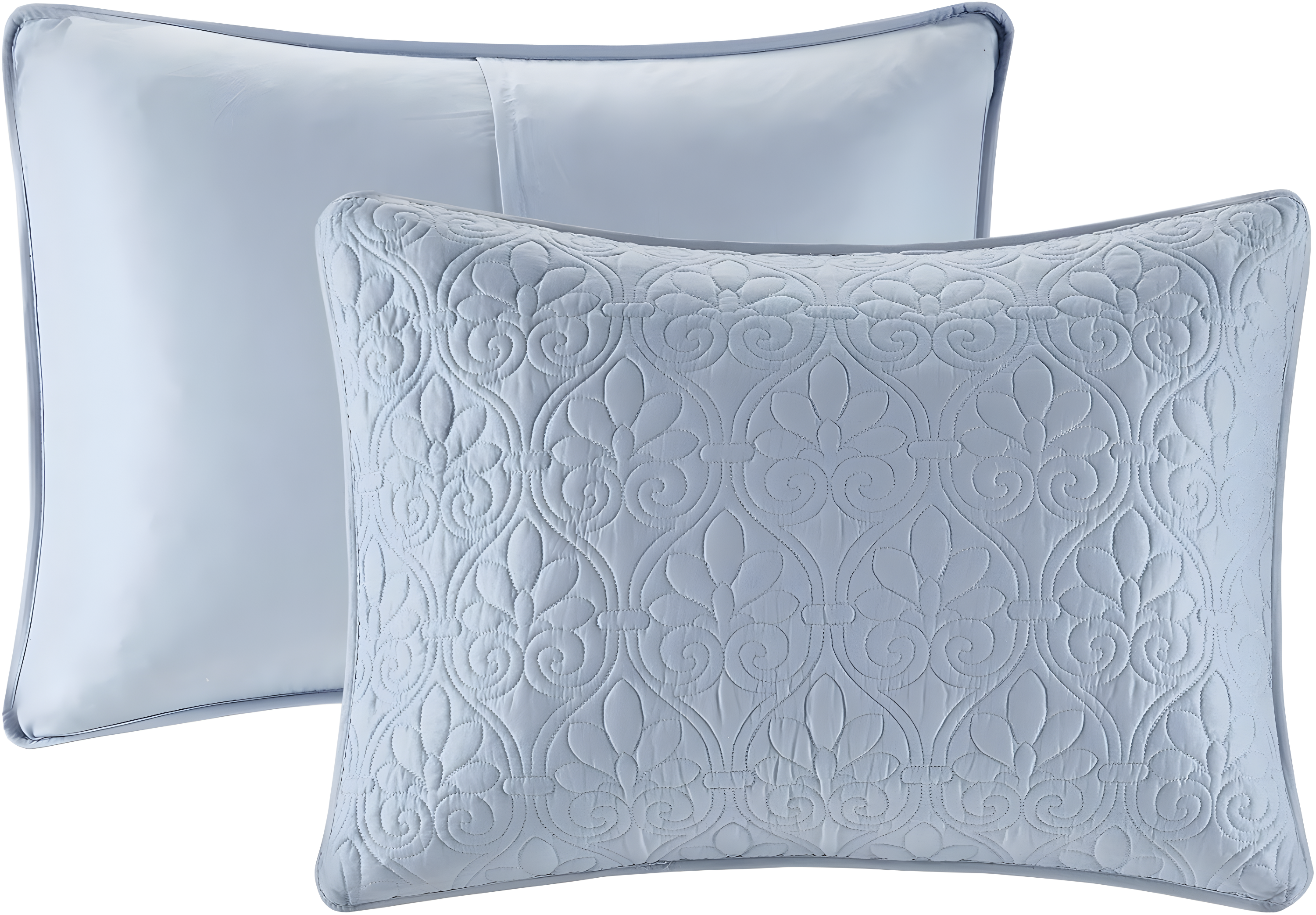 Madison Park 2pc Twin/Twin Extra Long Vancouver Reversible Coverlet Set Blue: Quilt Bedding Sets, Polyester Fill