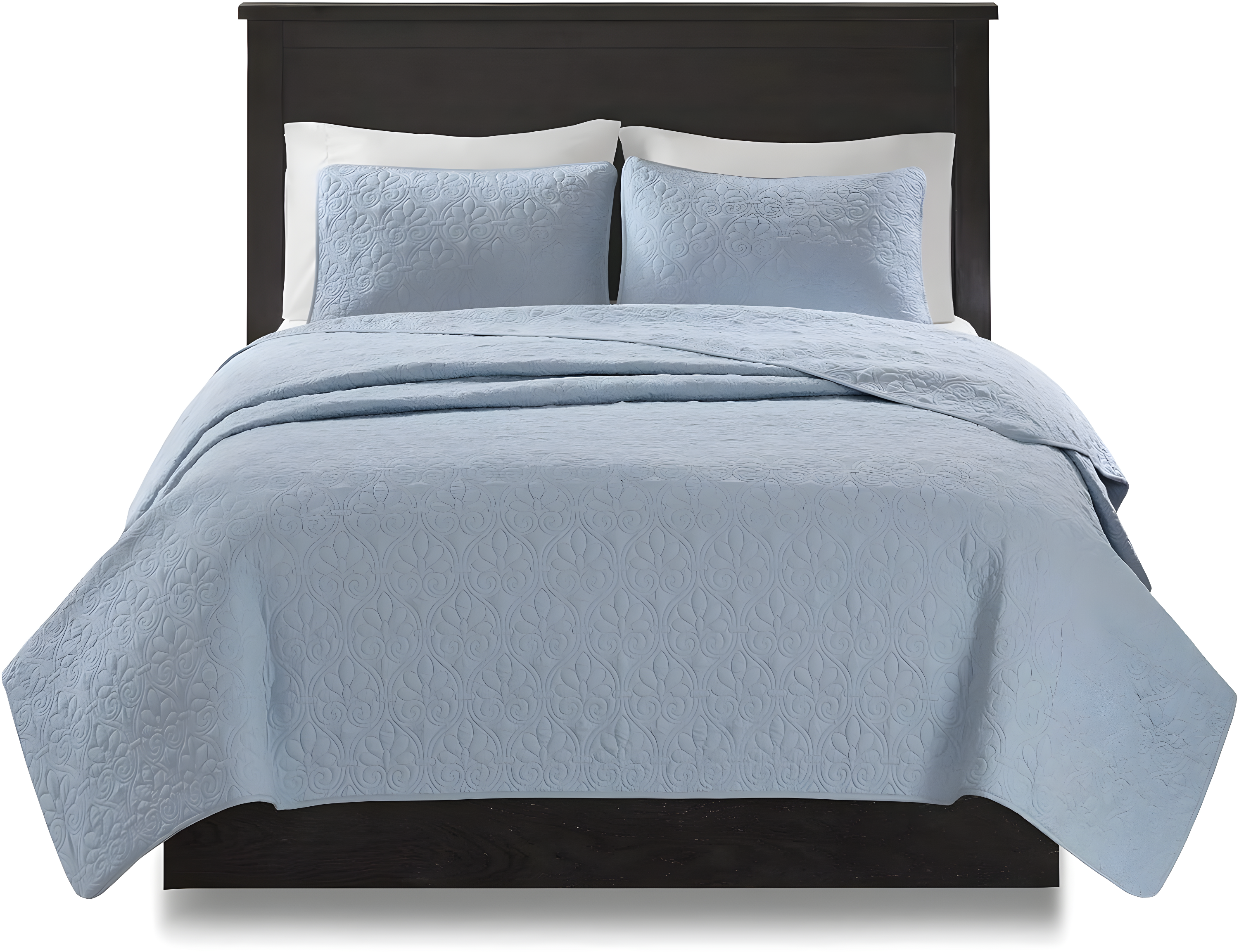 Madison Park 2pc Twin/Twin Extra Long Vancouver Reversible Coverlet Set Blue: Quilt Bedding Sets, Polyester Fill