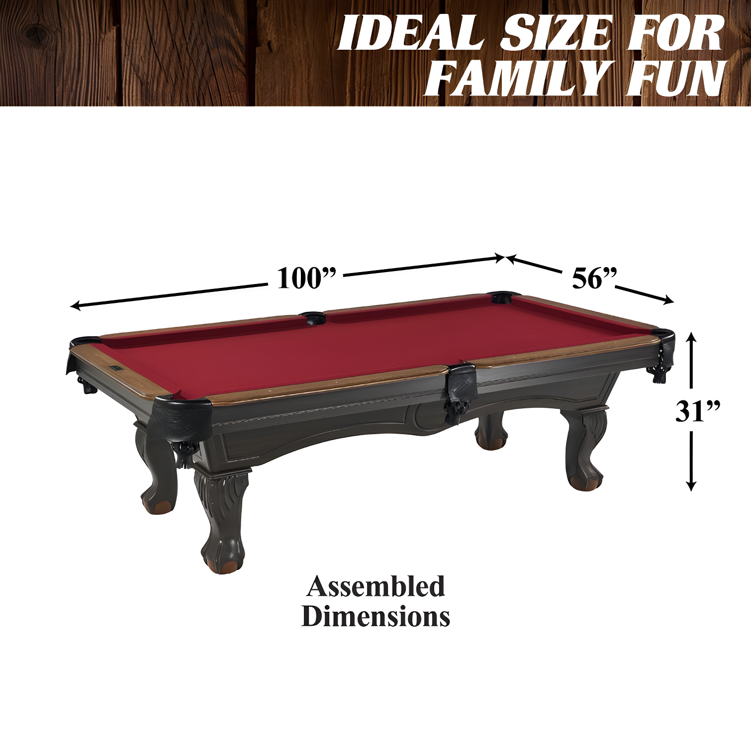 Barrington Billiards Company Barrington Arlington 8 ft Pool Table with Playing Accessories