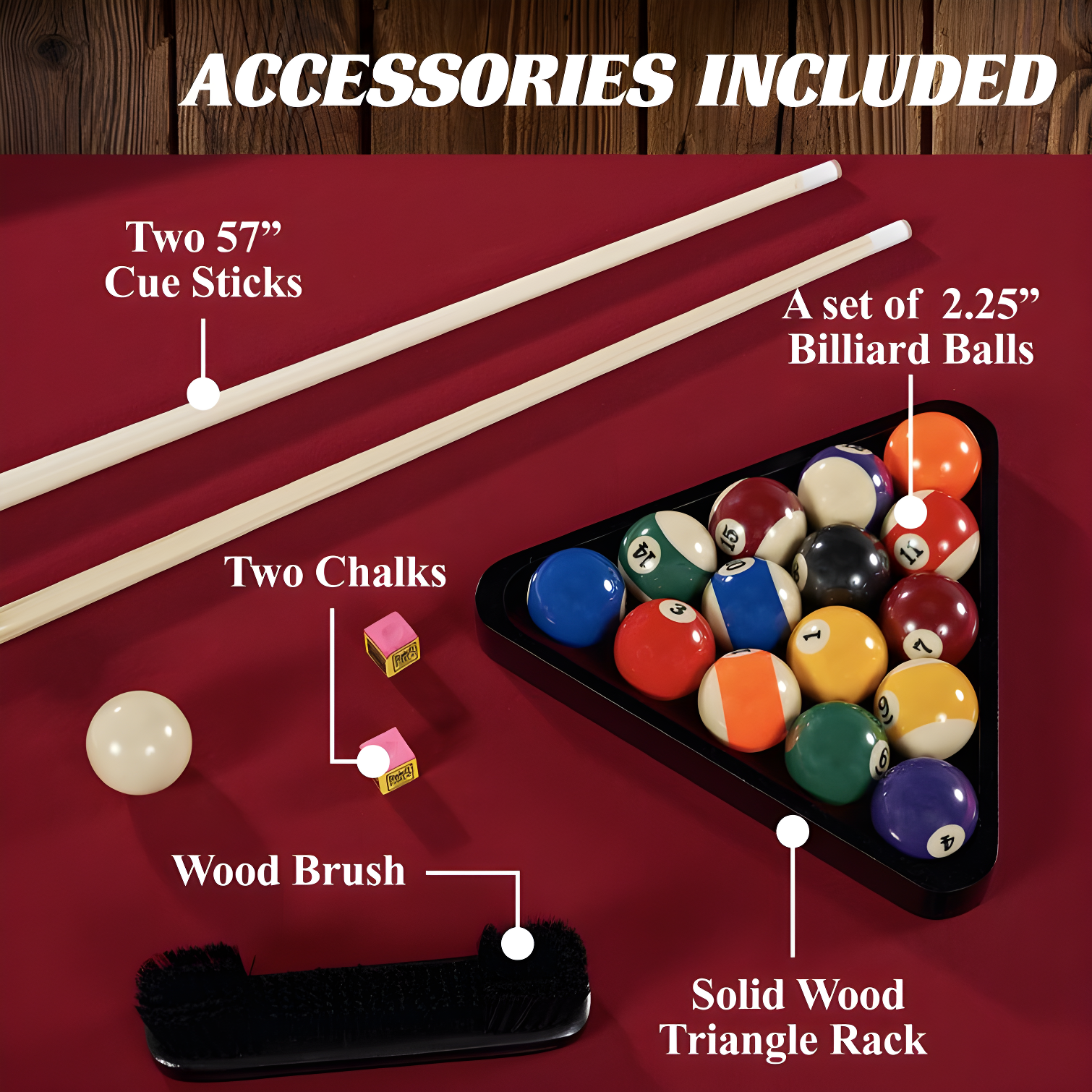Barrington Billiards Company Barrington Arlington 8 ft Pool Table with Playing Accessories