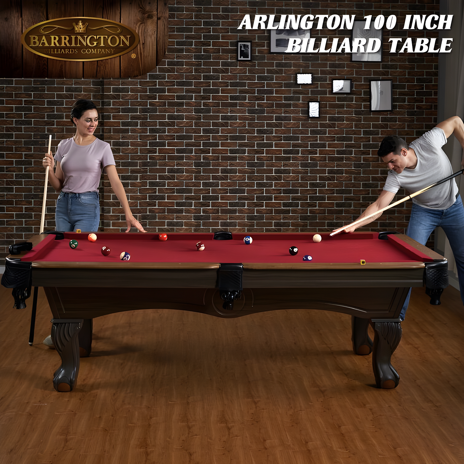 Barrington Billiards Company Barrington Arlington 8 ft Pool Table with Playing Accessories