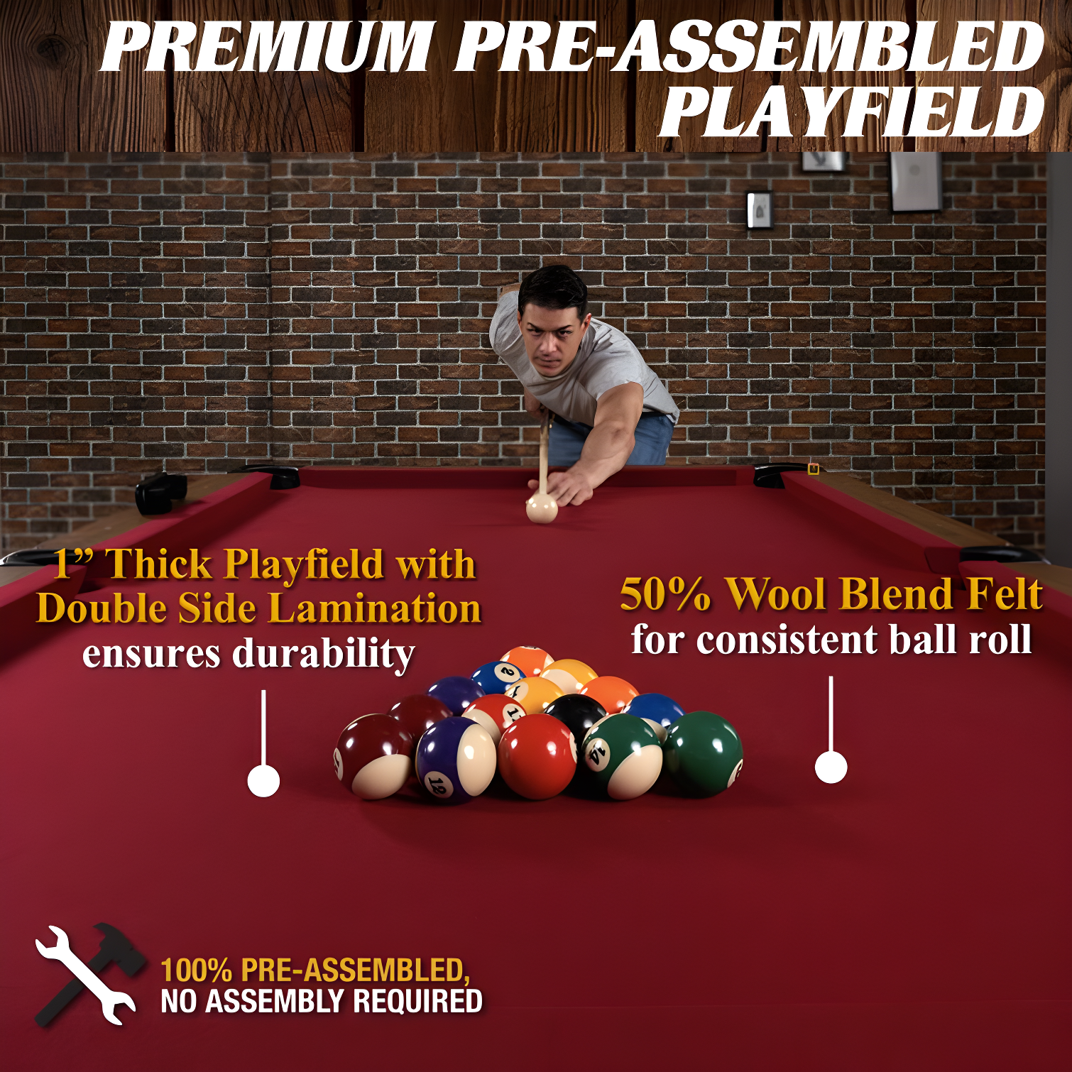 Barrington Billiards Company Barrington Arlington 8 ft Pool Table with Playing Accessories