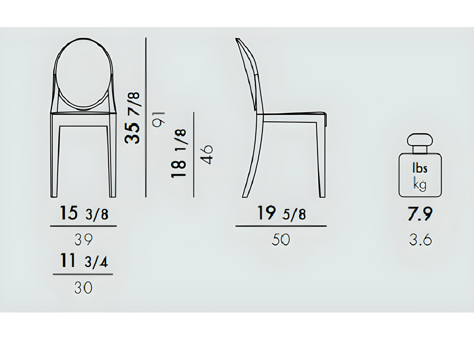 Ghost Outdoor Stacking Dining Side Chair