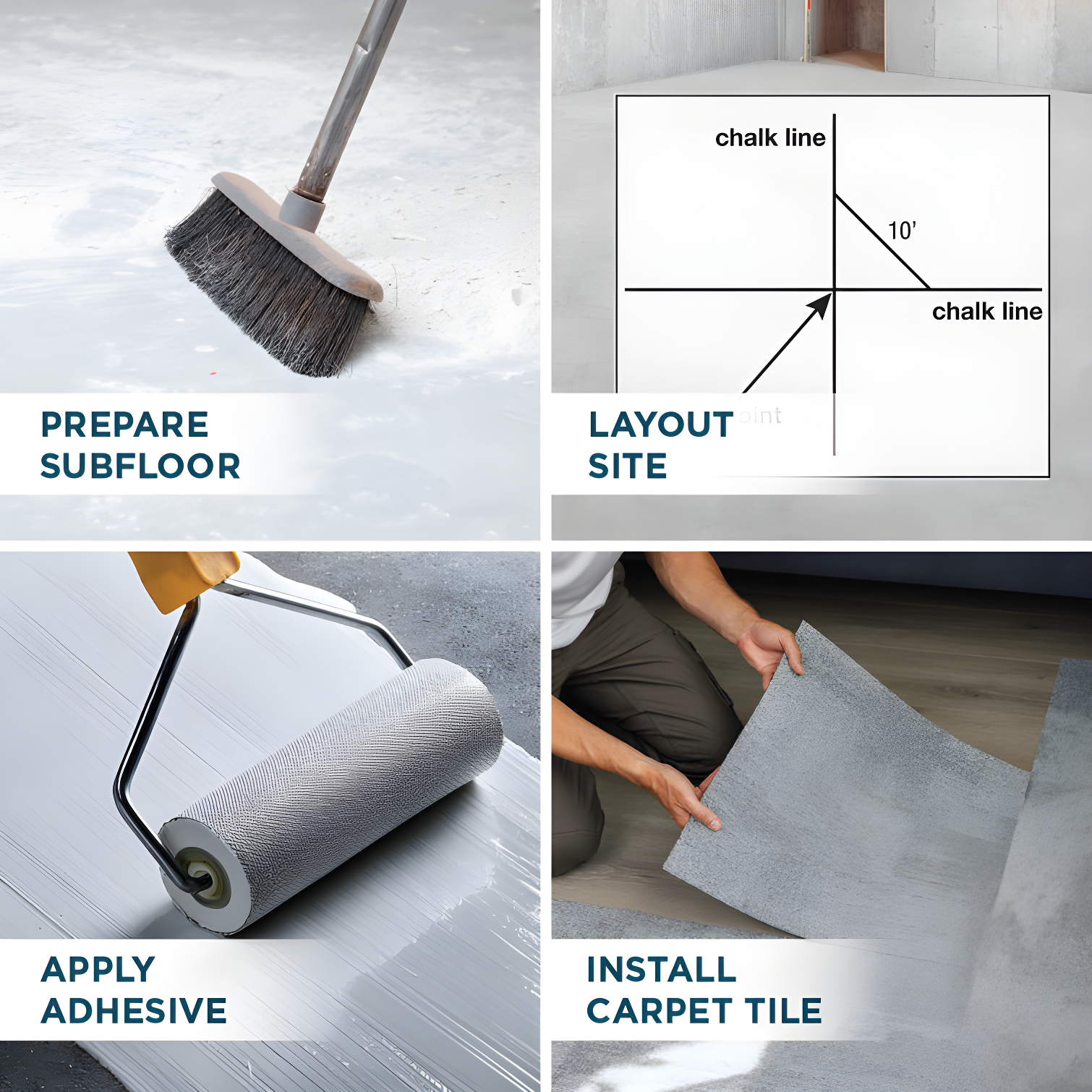 Shaw Apollo 24-in x 24-in Multi-Level Loop Adhesive Carpet Tile (48-sq ft)