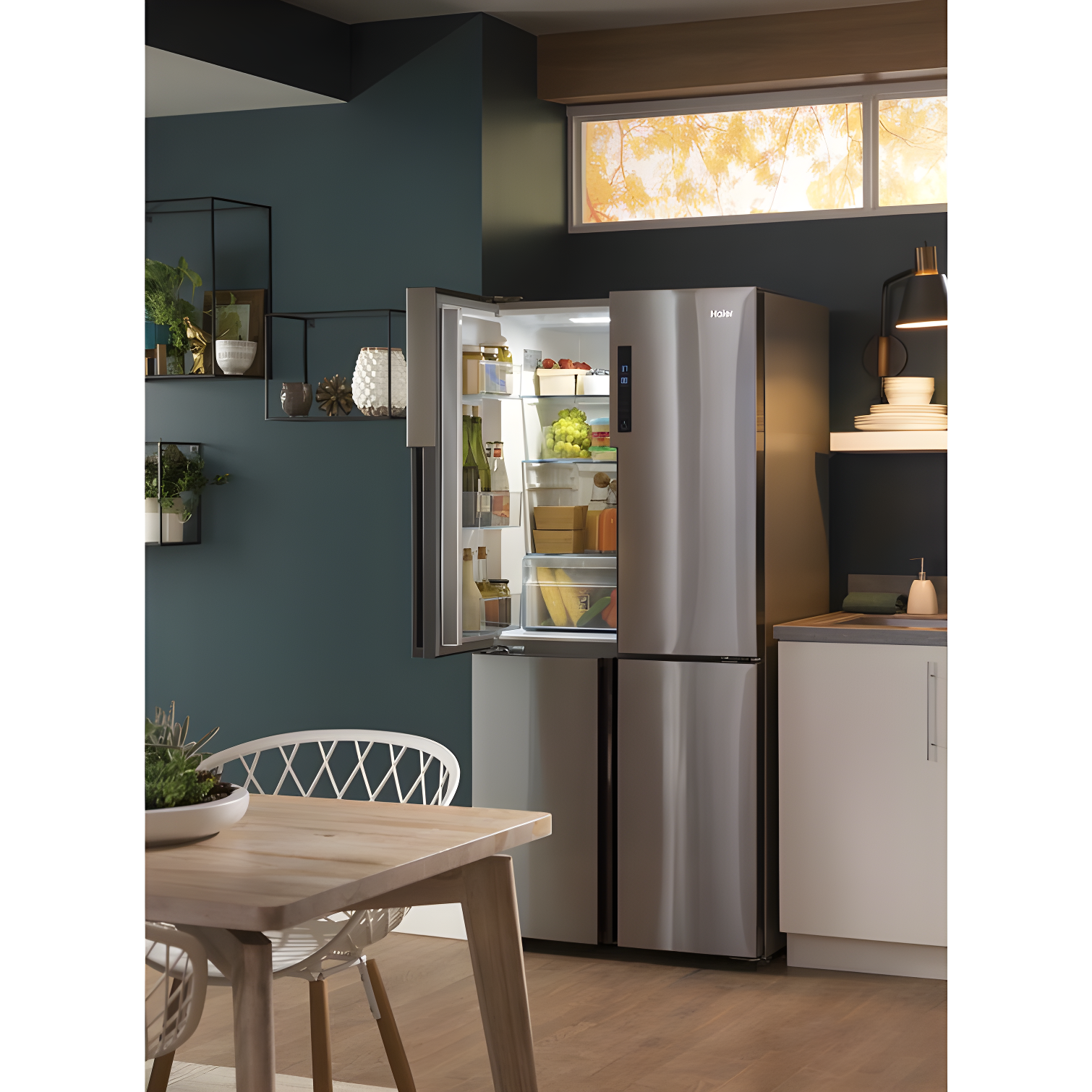 Haier Haier 33" 16.4 Cubic Feet Energy Star Smudge-Resistant Built-in Bottom Freezer Refrigerator QHE16HYPFS