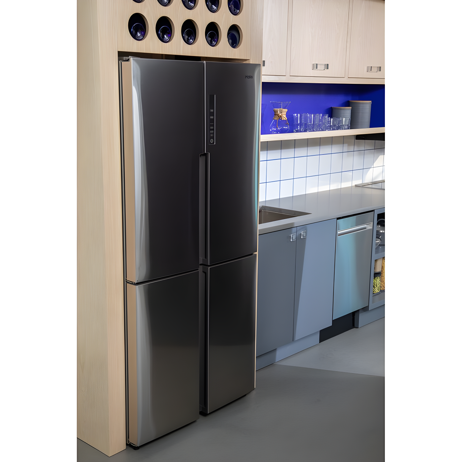 Haier Haier 33" 16.4 Cubic Feet Energy Star Smudge-Resistant Built-in Bottom Freezer Refrigerator QHE16HYPFS