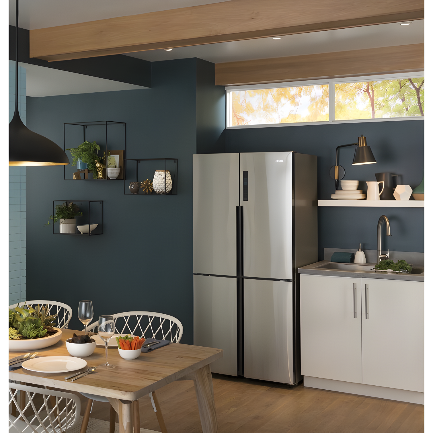 Haier Haier 33" 16.4 Cubic Feet Energy Star Smudge-Resistant Built-in Bottom Freezer Refrigerator QHE16HYPFS