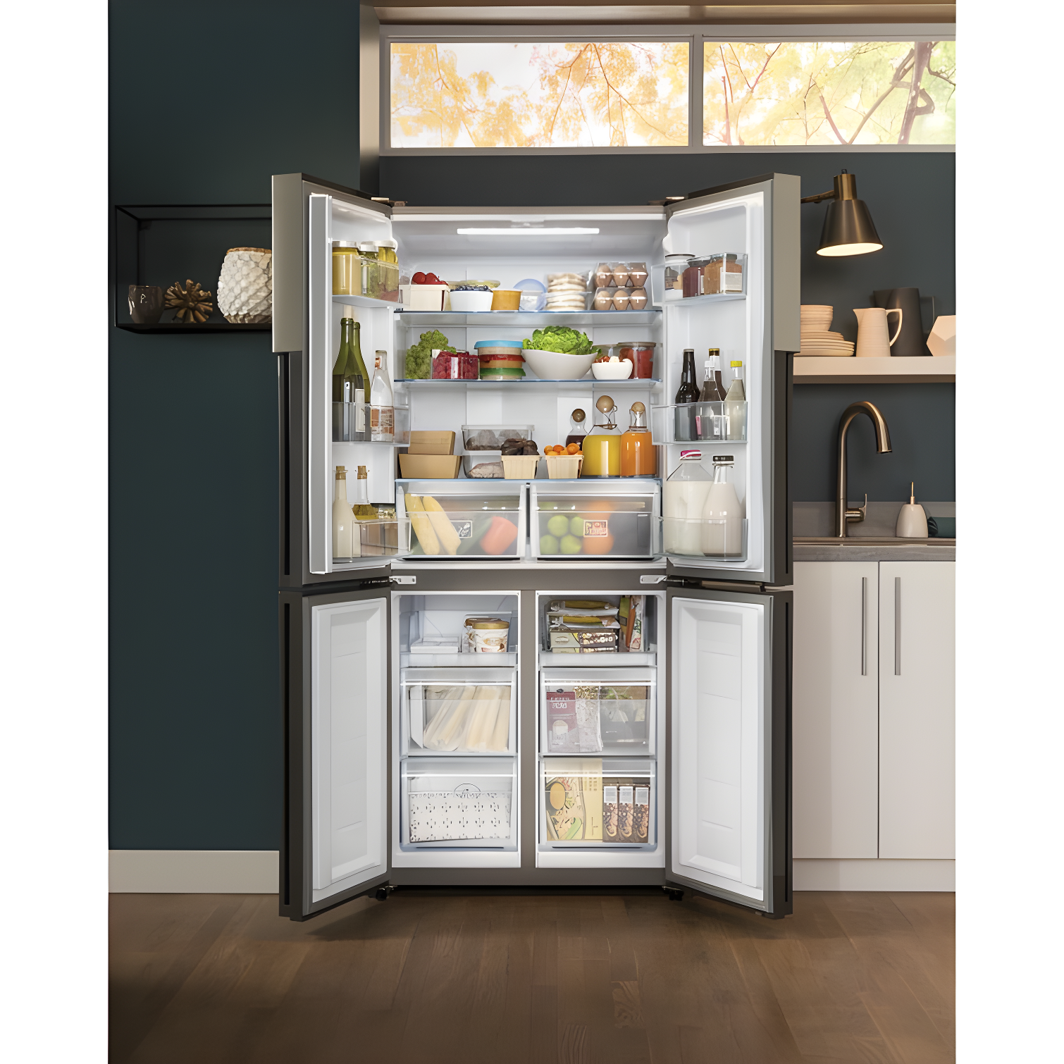 Haier Haier 33" 16.4 Cubic Feet Energy Star Smudge-Resistant Built-in Bottom Freezer Refrigerator QHE16HYPFS