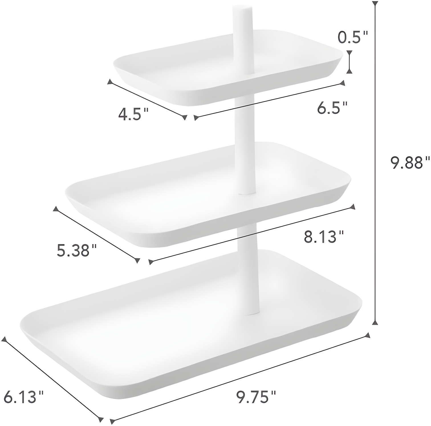 Yamazaki Home 3-Tier Accessory Tray - Jewelry Holder & Storage Organizer, Steel