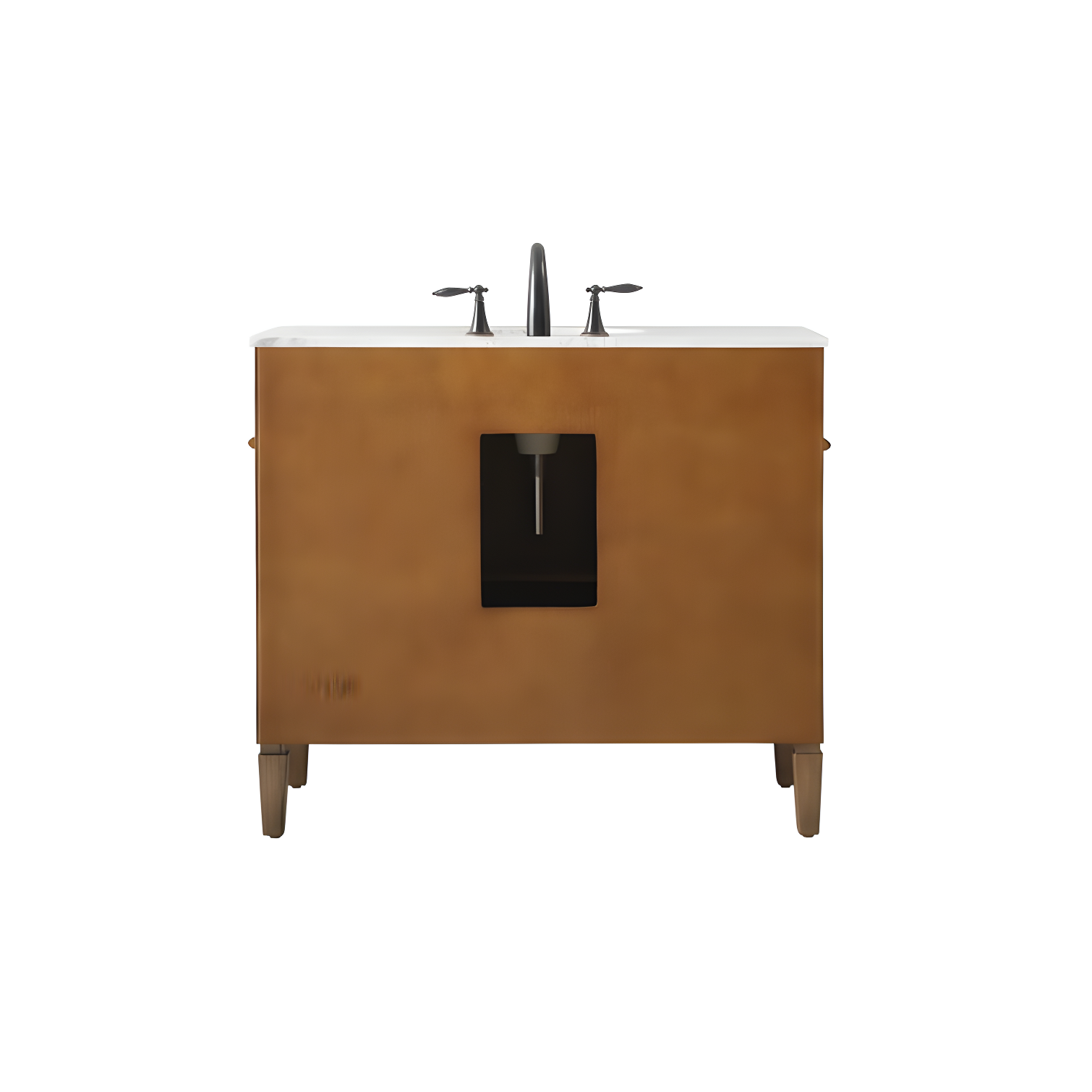 Rukie 40" Free-Standing Single Bathroom Vanity Set with Marble Vanity Top