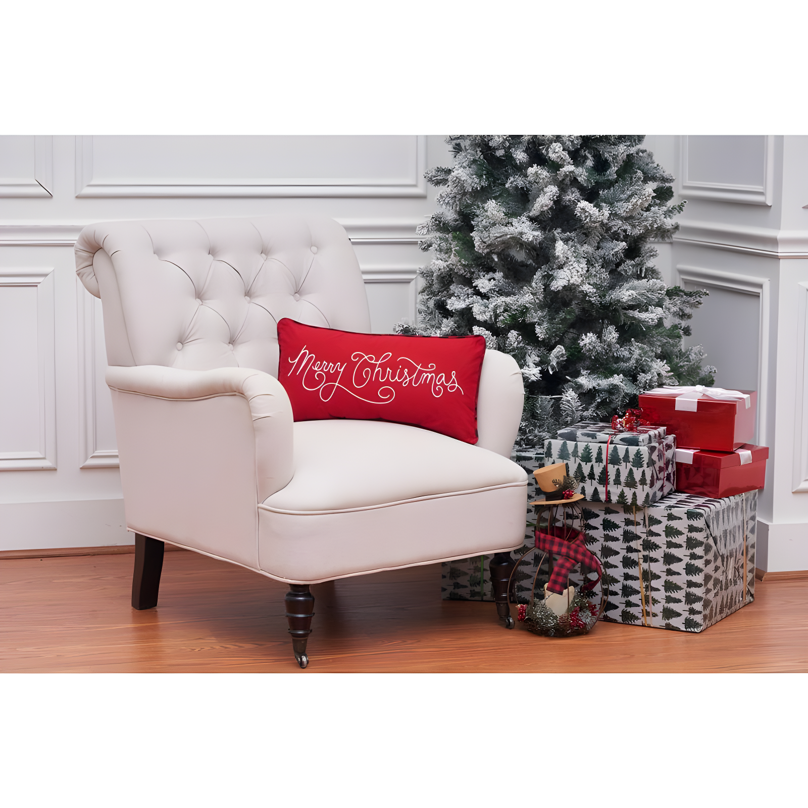 C&F Home Merry Christmas Applique & Embroidered Throw Pillow