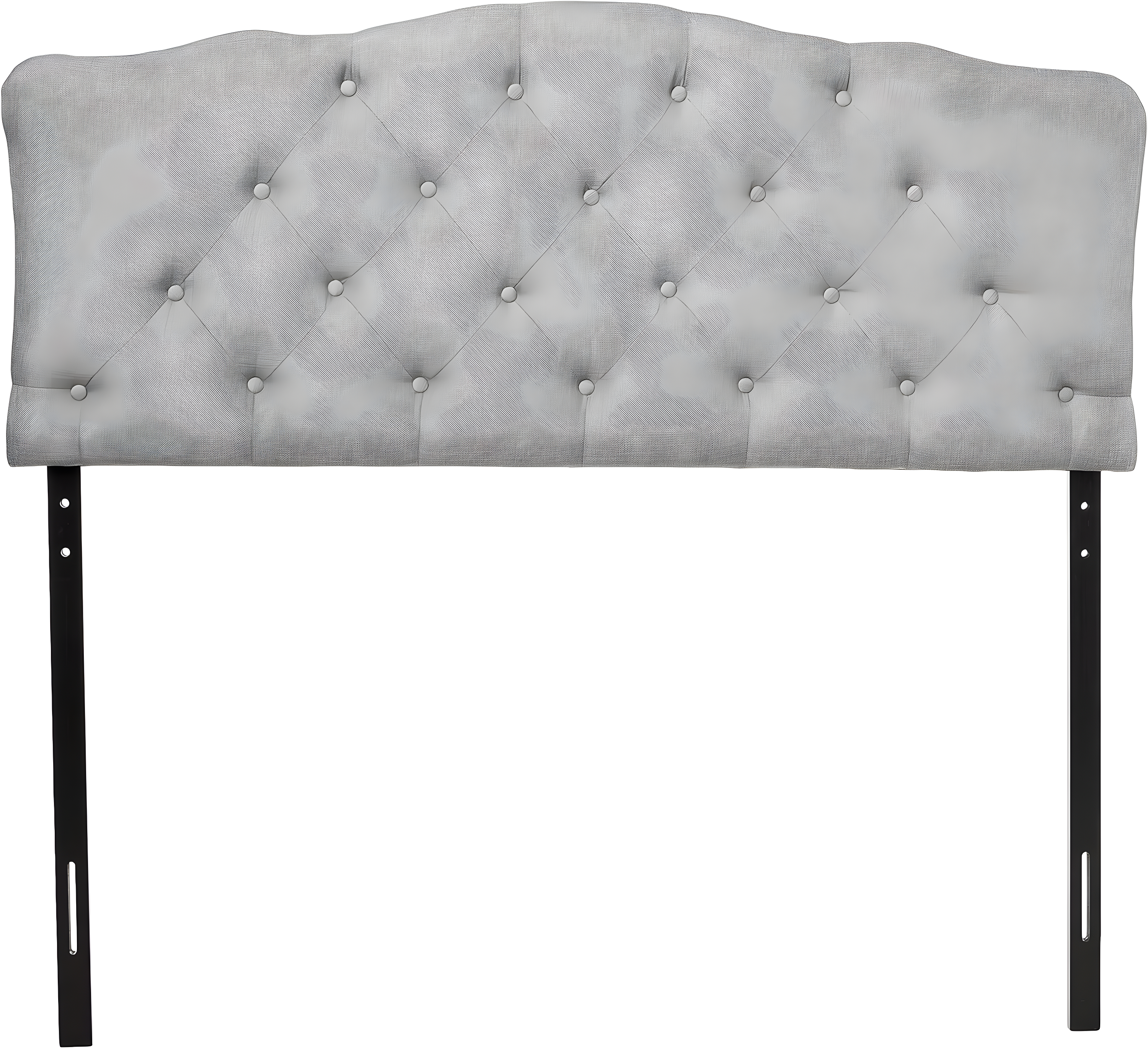 Full Rita Modern Fabric Upholstered Scalloped Headboard - Baxton Studio: Contemporary Design, Adjustable