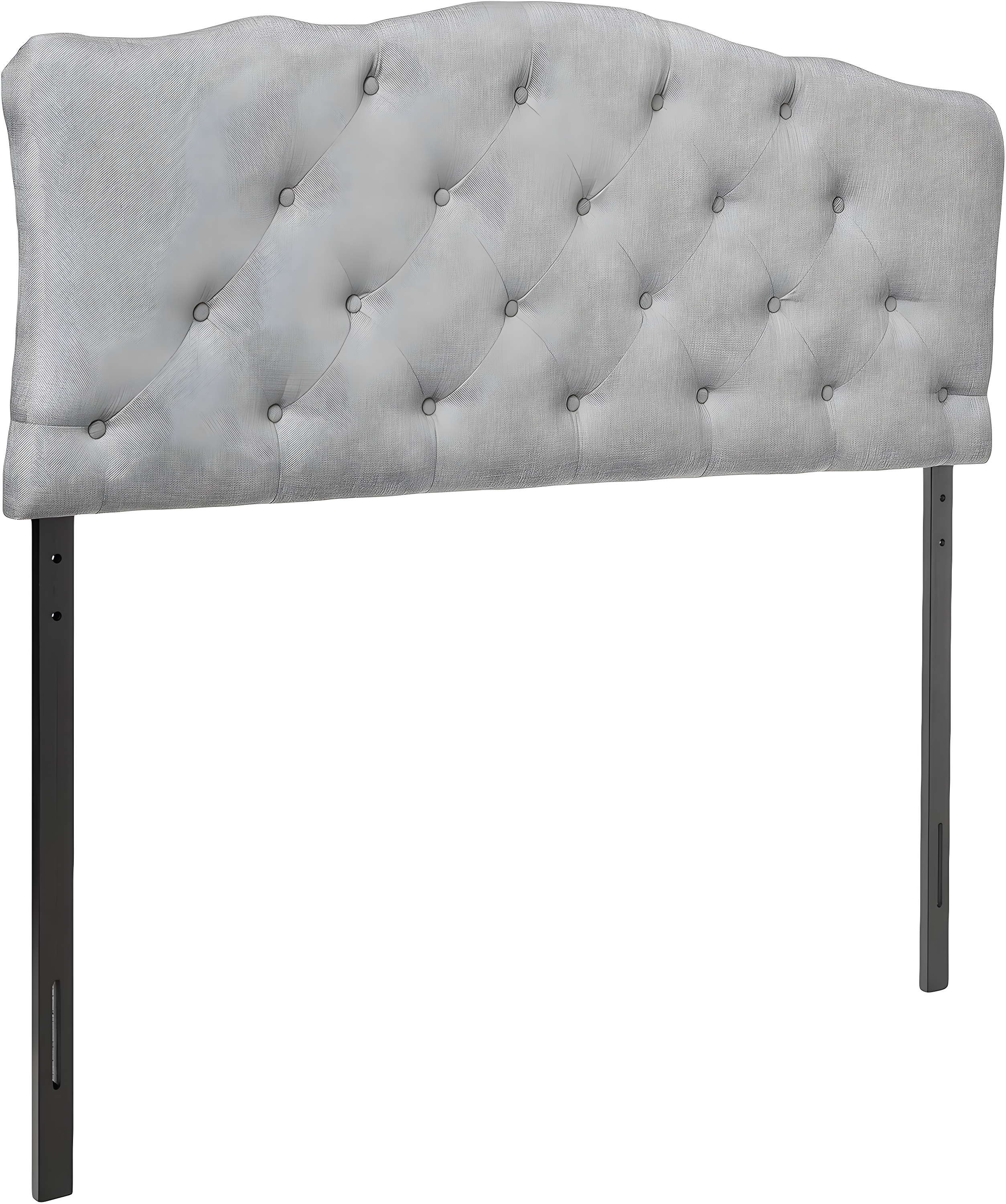 Full Rita Modern Fabric Upholstered Scalloped Headboard - Baxton Studio: Contemporary Design, Adjustable