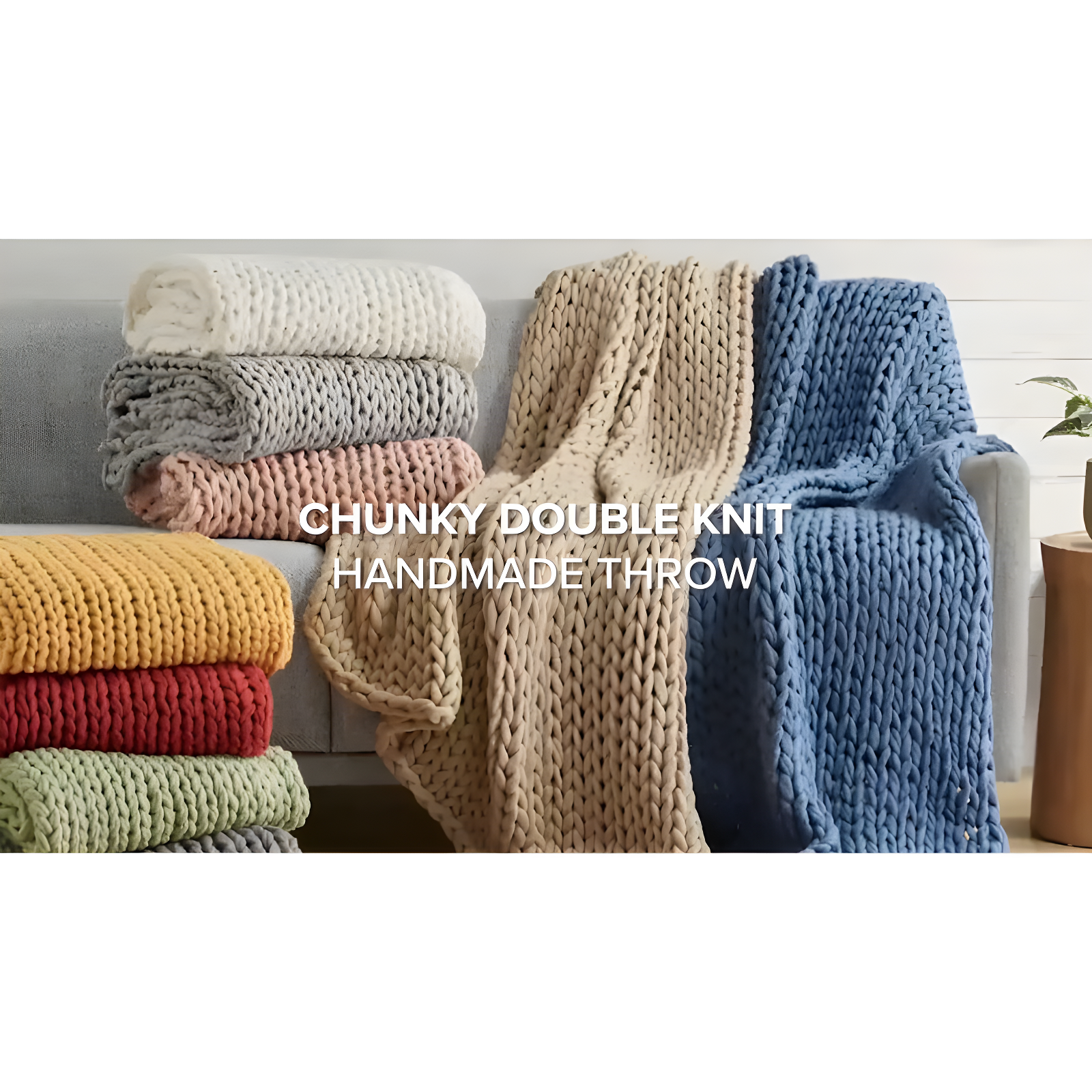 Kelly Clarkson Home Madison Hand Made Chunky Double Knit Throw Blanket