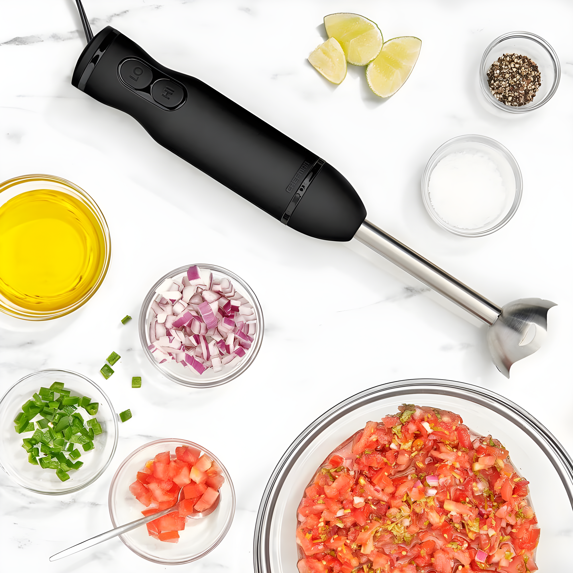 Chefman Immersion Stick Hand Blender with Stainless Steel Blades