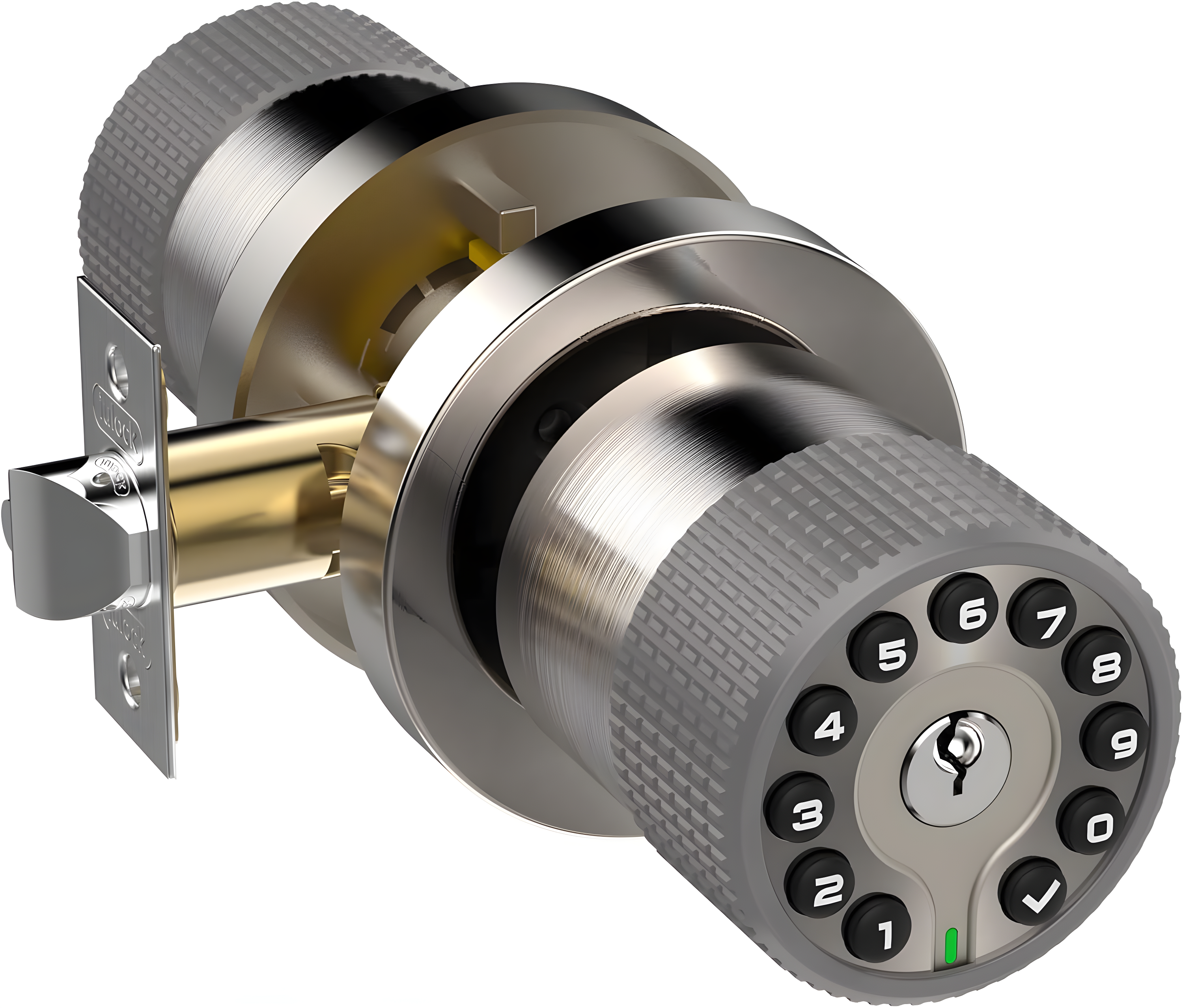 BOTHSTAR Keypad Door Knob with Key,Keyless Entry Door Lock, Code Locks Door Knob, Auto Lock,50 User Code,Easy to Install,for Home,Office,Hotel,Bedroom,Garage,No Deadbolt-Satin Nickel Finish