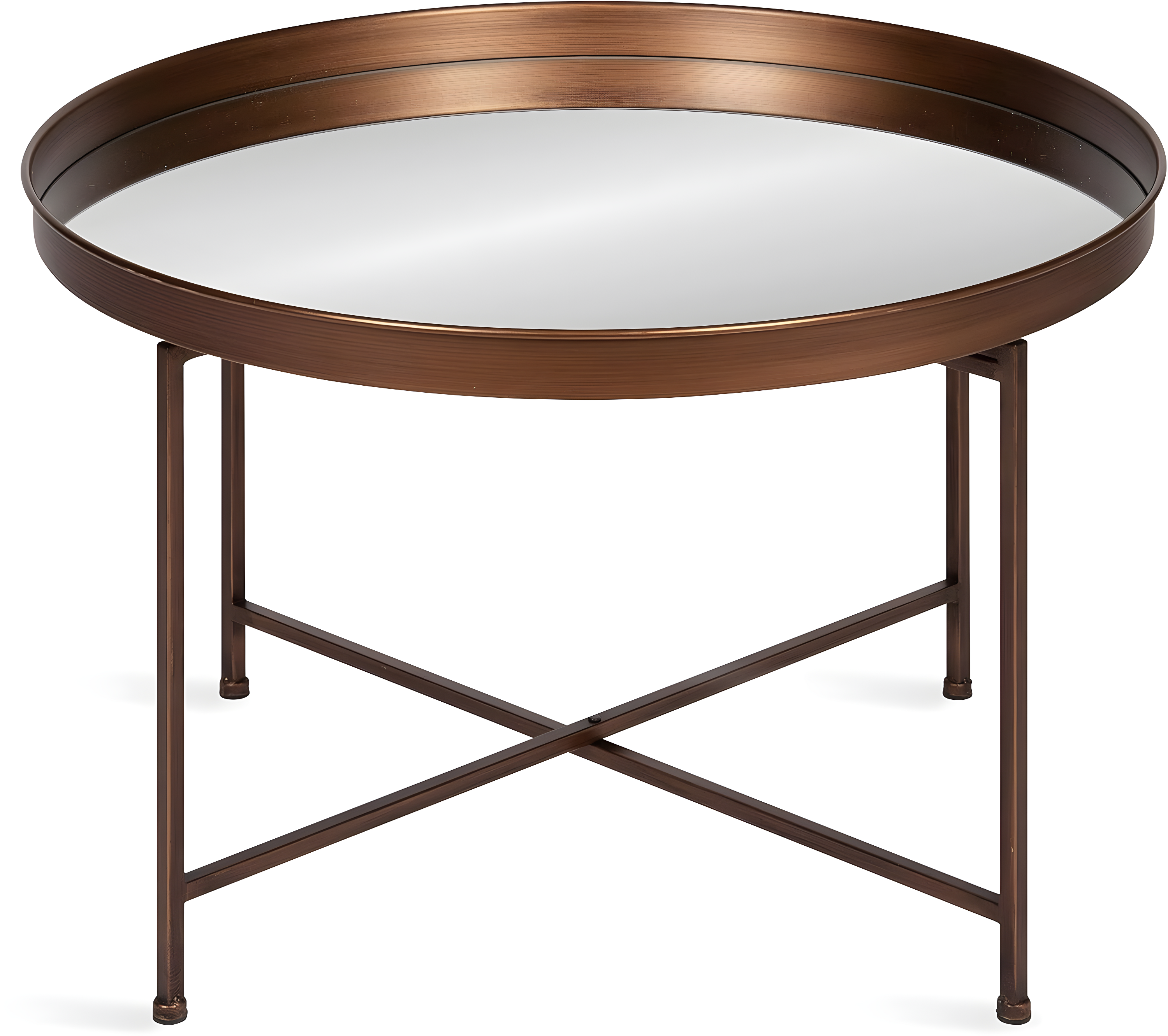 Kate and Laurel Celia Round Metal Coffee Table, 28.25x28.25x19, Bronze