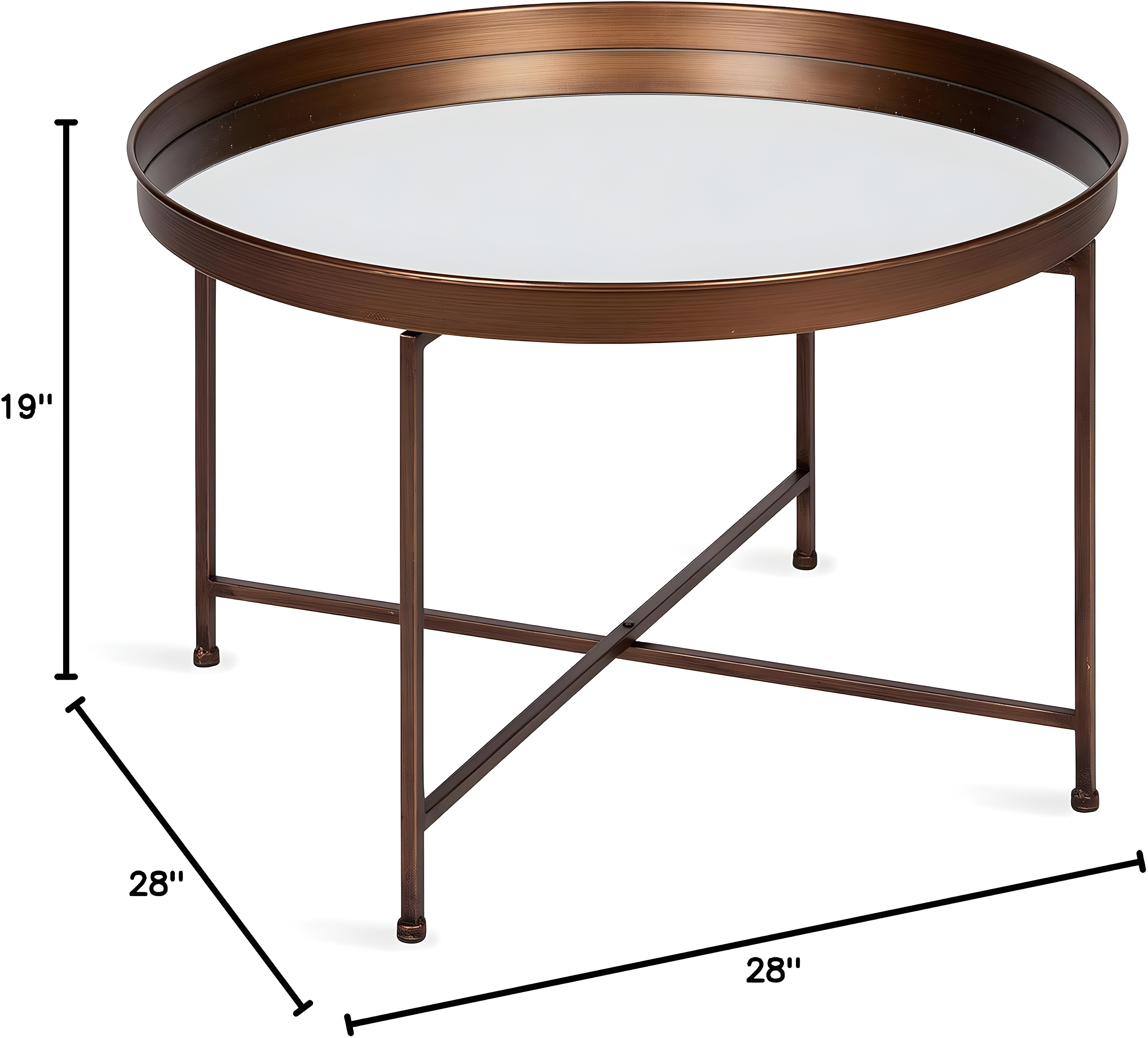 Kate and Laurel Celia Round Metal Coffee Table, 28.25x28.25x19, Bronze