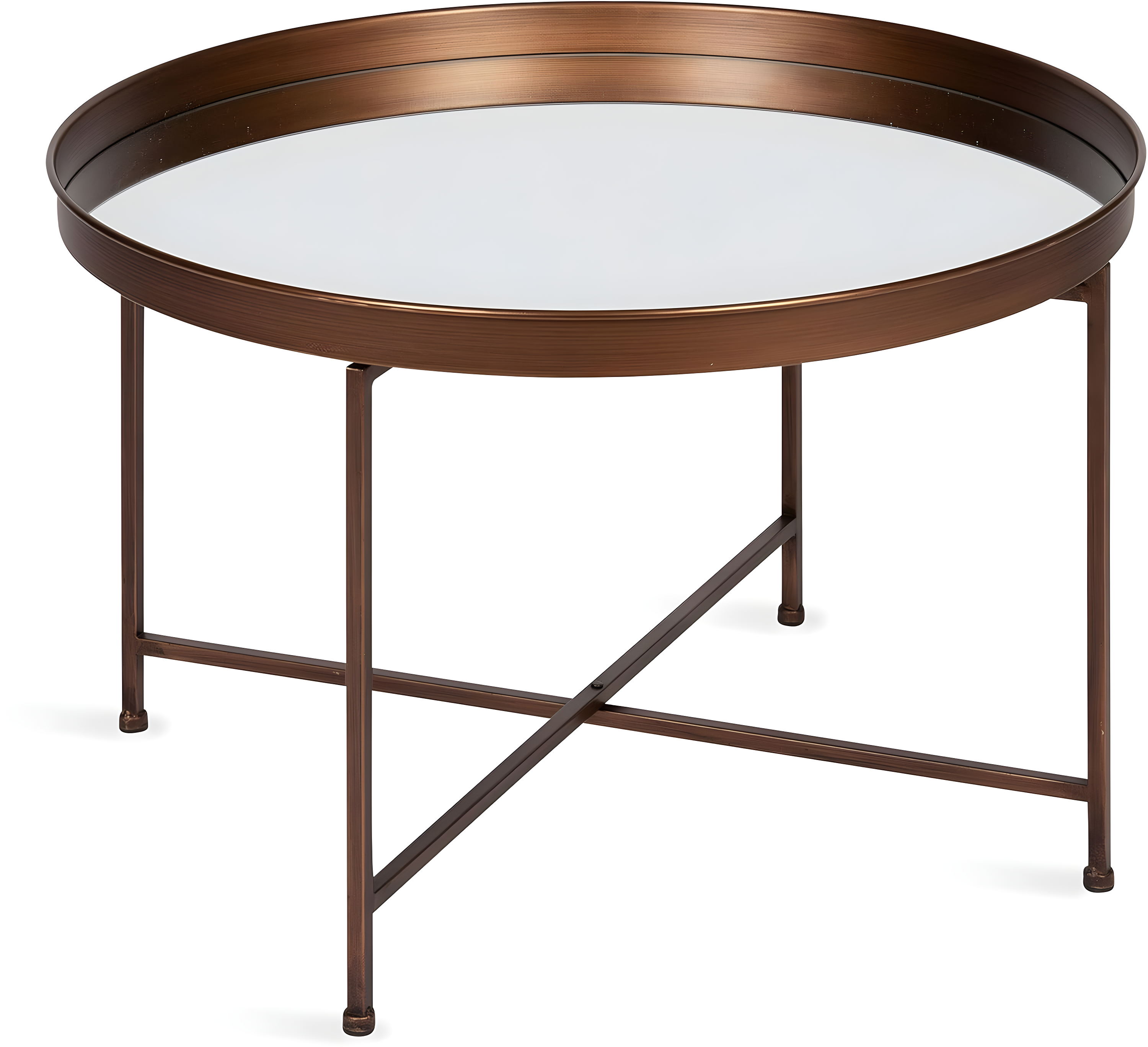 Kate and Laurel Celia Round Metal Coffee Table, 28.25x28.25x19, Bronze